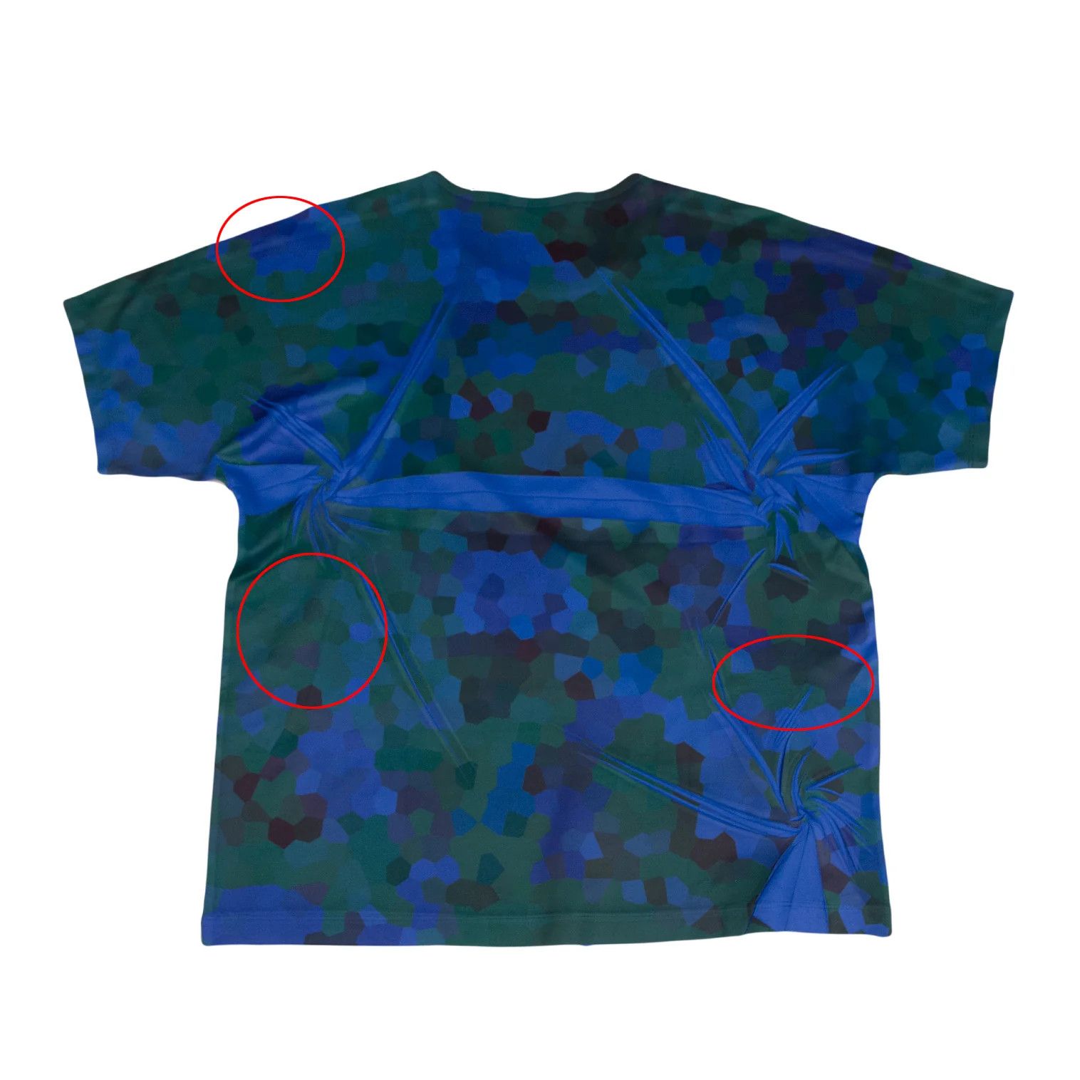 Issey Miyake Pleats Pixelated Print T-Shirt in Teal Green Size US XL / EU 56 / 4 - 7 Thumbnail