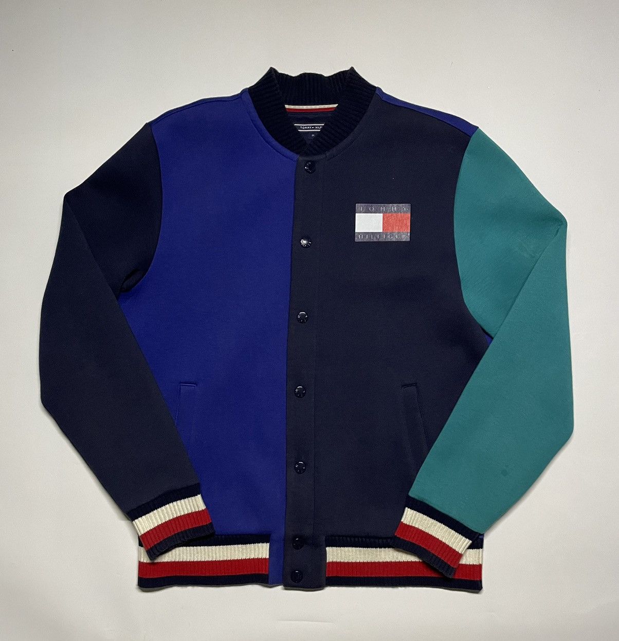 Tommy Hilfiger × Tommy Jeans × Vintage Tommy Hilfiger Varsity Scuba sample Biglogo jacket Size US M / EU 48-50 / 2 - 13 Thumbnail