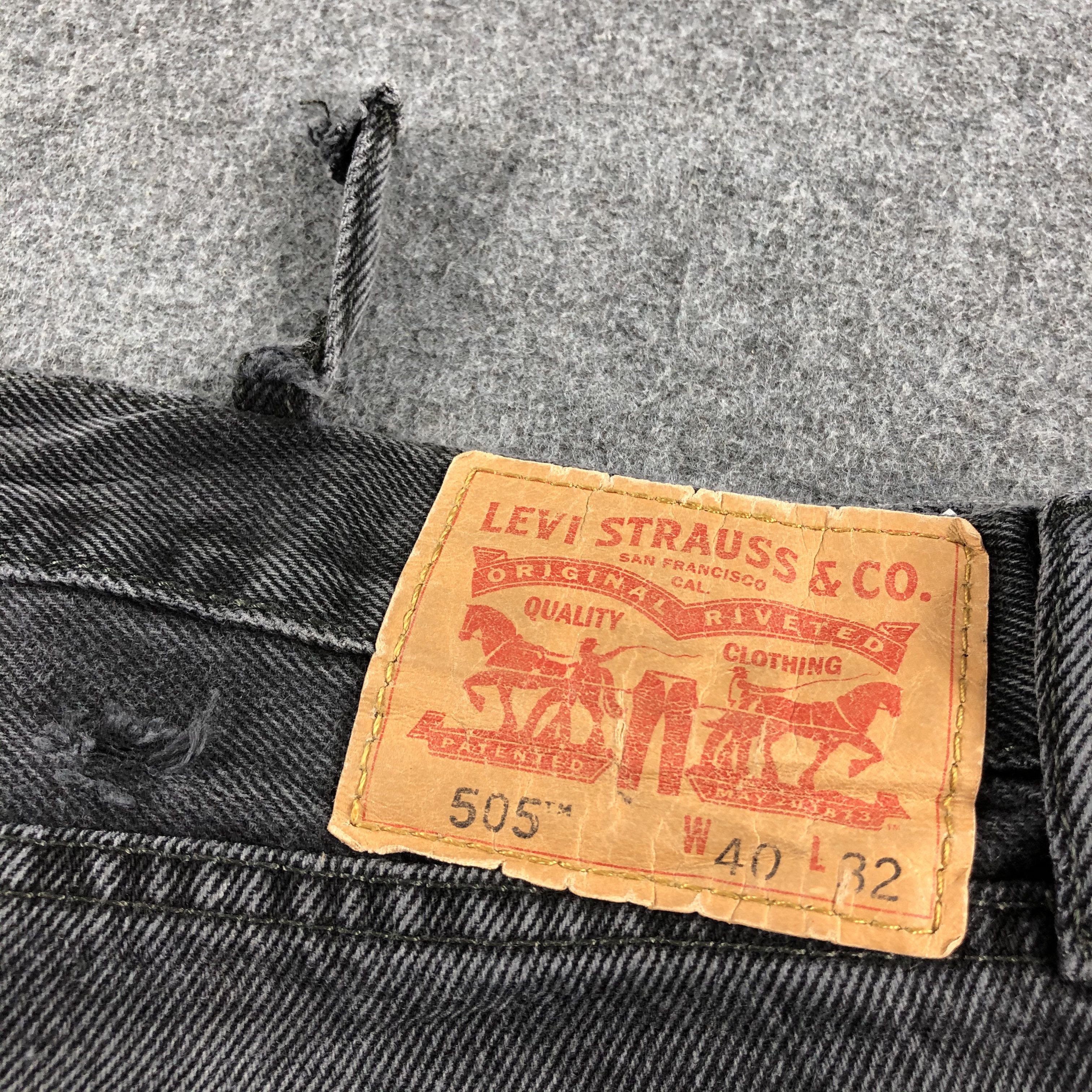 Levi's Vintage Faded Black Levis 505 Jeans-J2522 Size US 40 / EU 56 - 5 Thumbnail