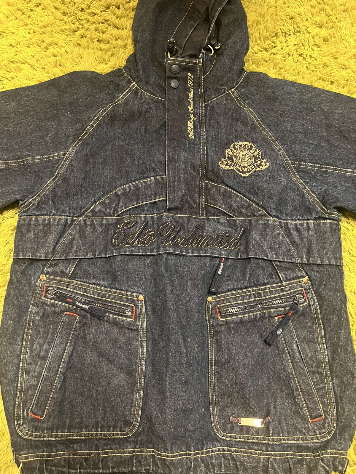 Ecko Unltd. Ecko Unlimited Denim Quarter-zip Jacket Size US M / EU 48-50 / 2 - 2 Thumbnail
