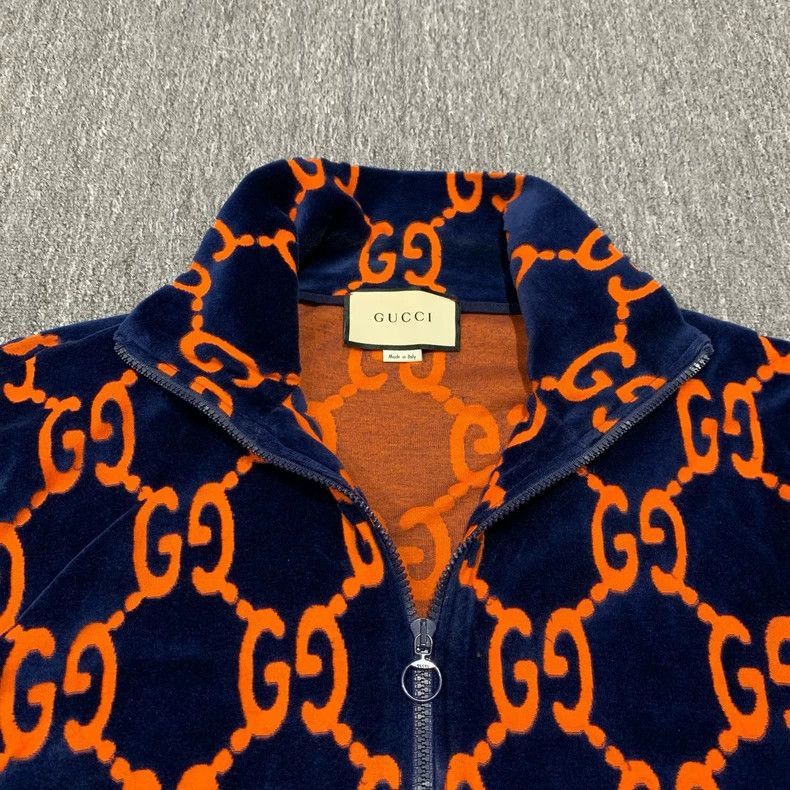 Gucci Gucci Blue Orange Velvet Jacket-2505 Size XL / US 12-14 / IT 48-50 - 5 Thumbnail