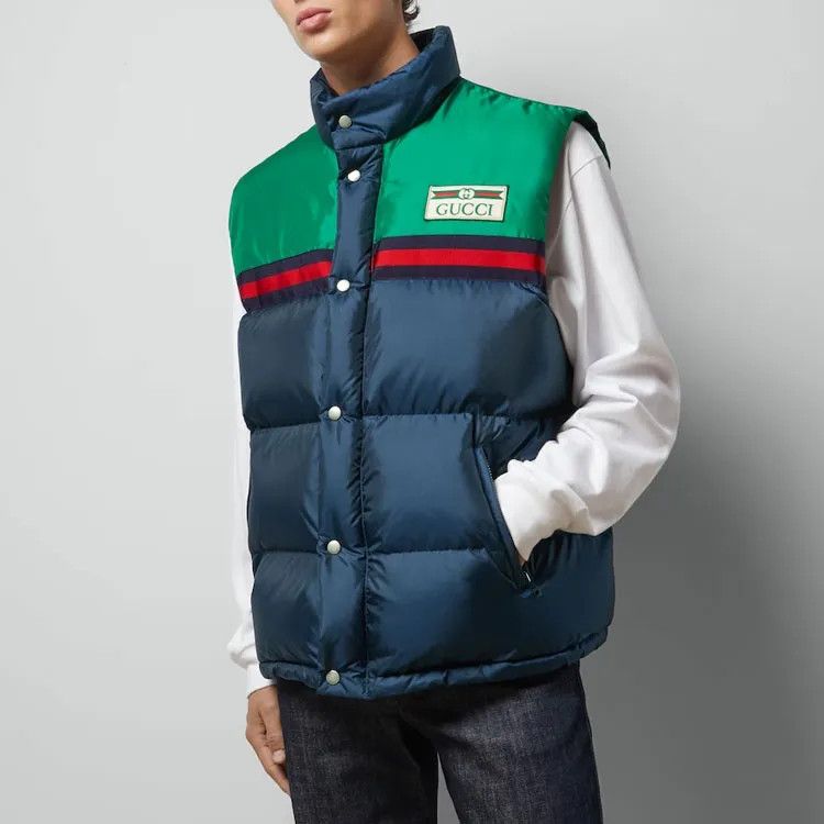 Gucci o1s1wg110225 Nylon Satin Padded Vest in Multicolor Size US L / EU 52-54 / 3 - 3 Thumbnail