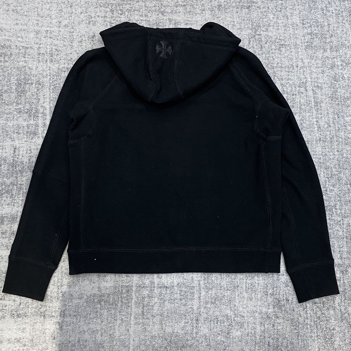 Chrome Hearts CHROME HEARTS Black Leather Plus Patchwork Terry Hoodie Zip Size US S / EU 44-46 / 1 - 5 Thumbnail