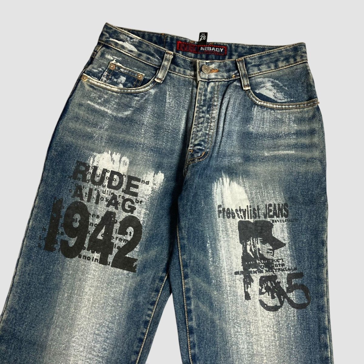 Hysteric Glamour × Japanese Brand NEBAJY Painted Art 1942 Unique Jeans Size US 28 / EU 44 - 3 Thumbnail