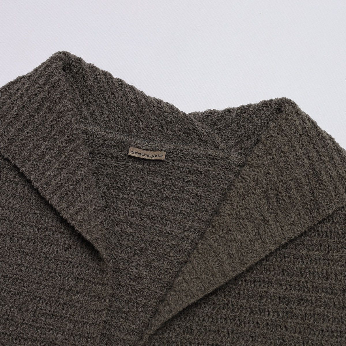 Annette Gortz Annette Gortz Wool Ribbed Cardigan Sweater Khaki Size M / US 6-8 / IT 42-44 - 9 Thumbnail