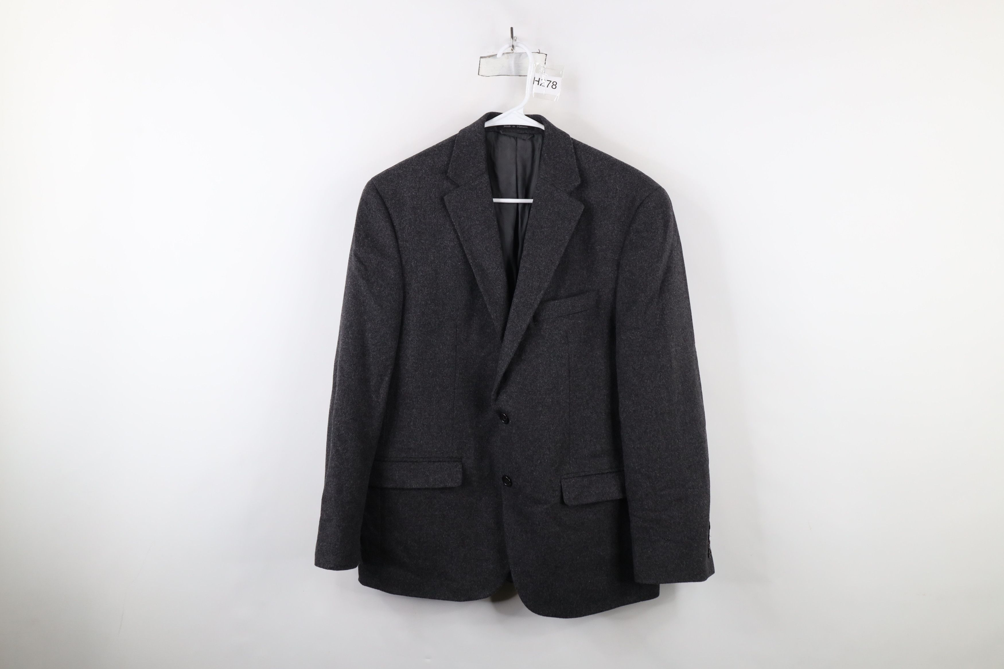 Ralph Lauren Cashmere 2 Button Suit Blazer Jacket Dark Gray