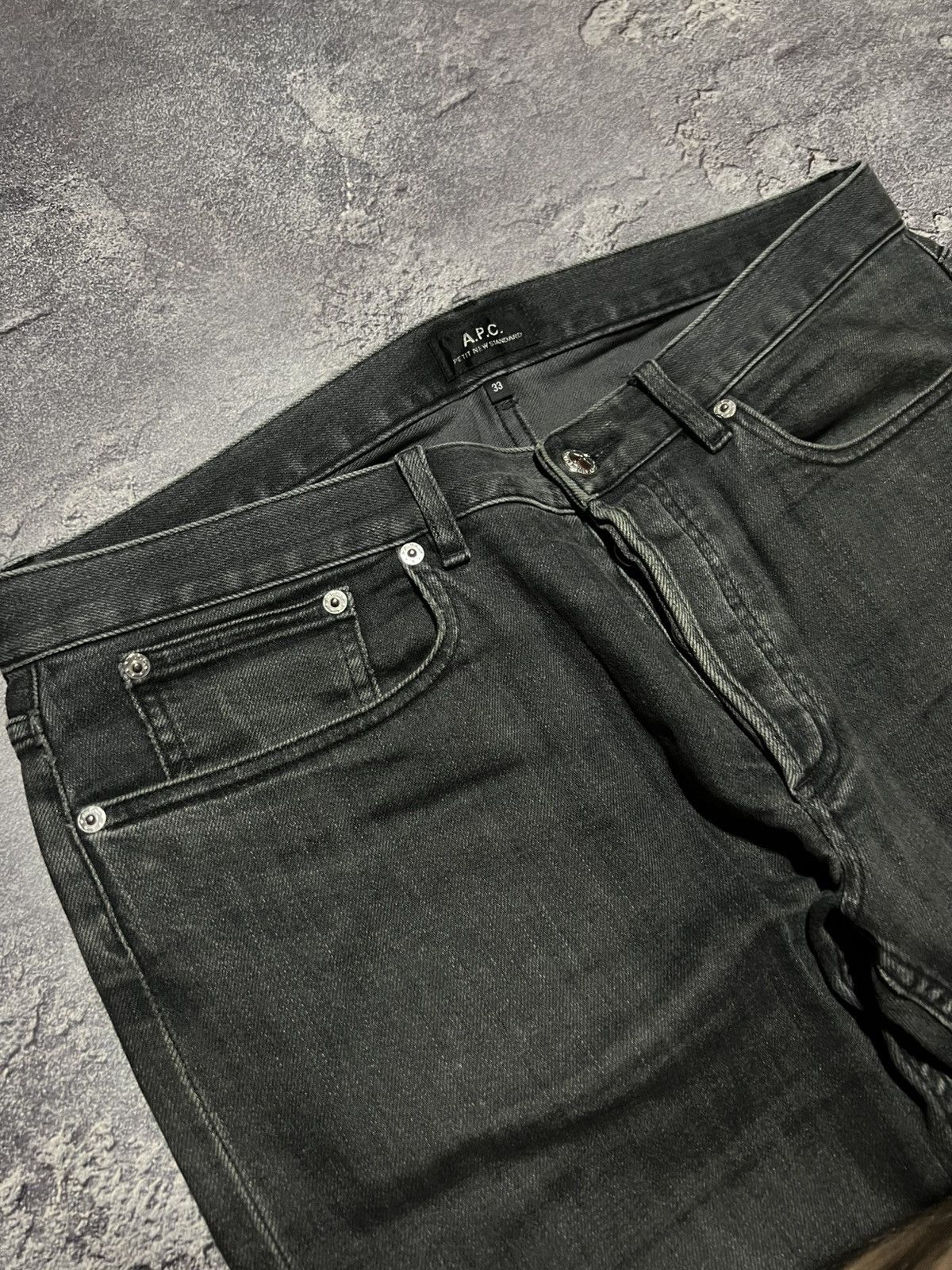 A.P.C. Vintage A.P.C Washed Black Denim Pants Jeans Streetwear Size US 33 - 3 Thumbnail