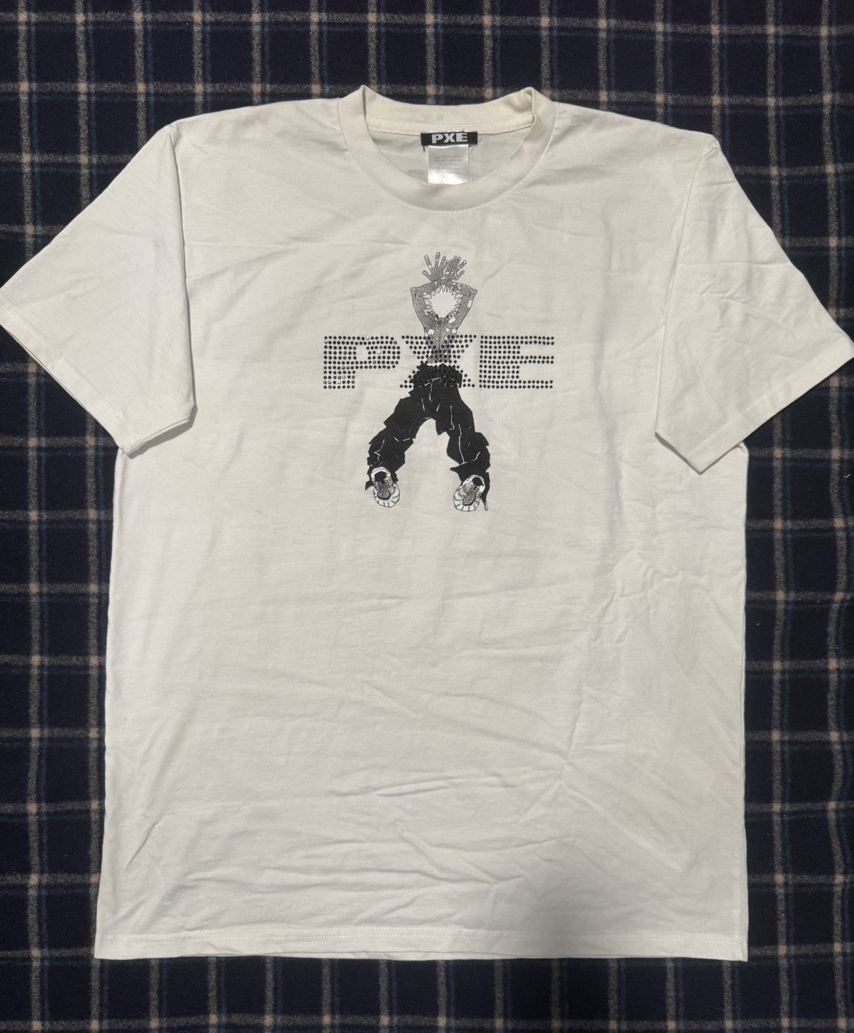 Ecco2k Pxe White Rhinestone T-Shirt