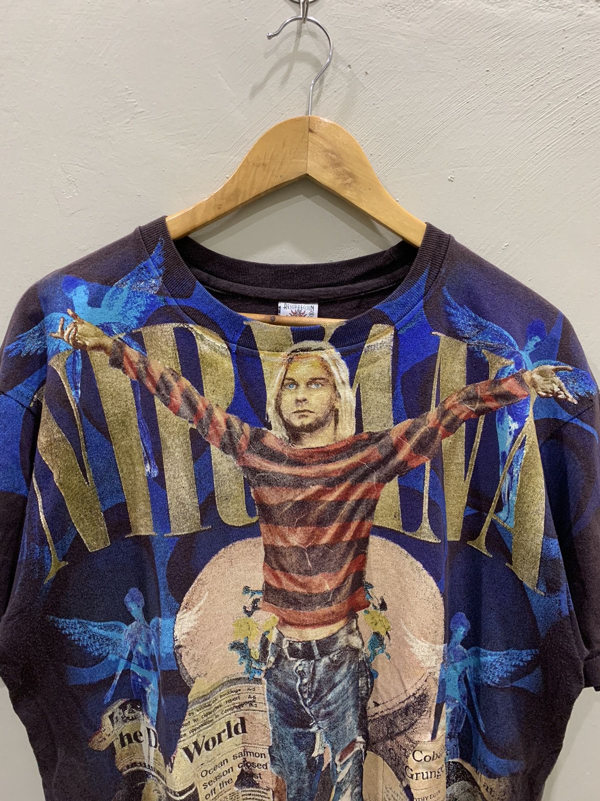 Nirvana × Vintage Vintage Kurt Cobain Boot t shirt Size US L / EU 52-54 / 3 - 2 Thumbnail