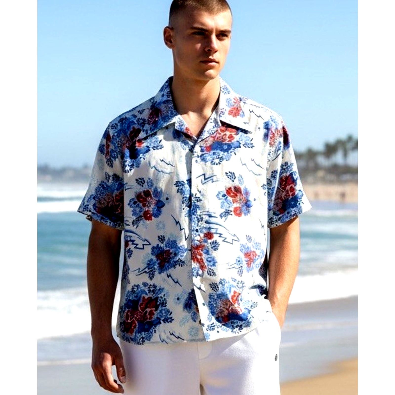 Other Vtg 70s Floral Disco Shirt Men M Rockabilly Butterfly Dagger Size US M / EU 48-50 / 2 - 1 Thumbnail