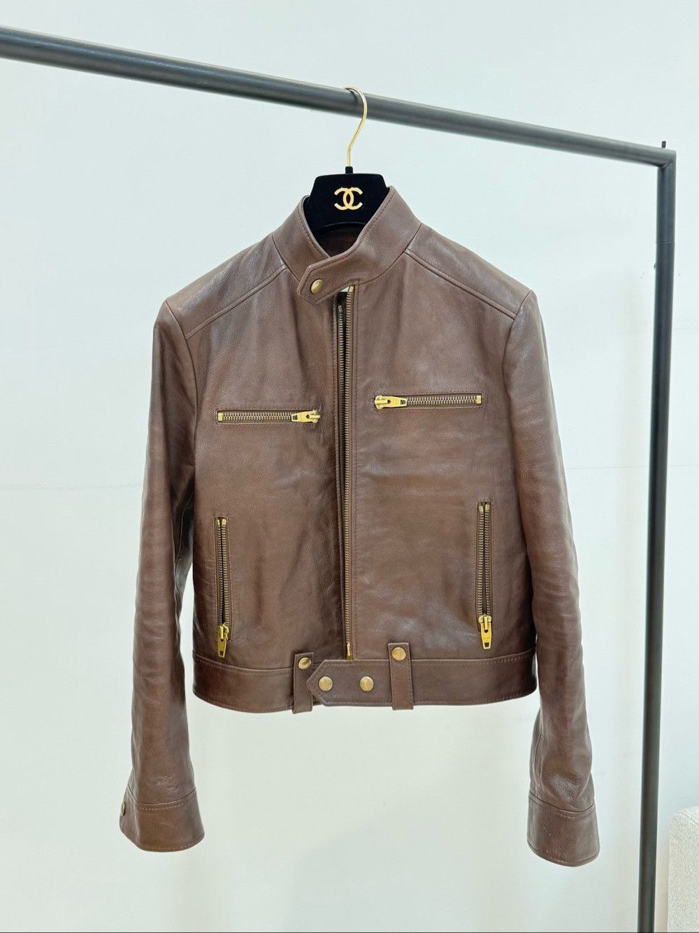 Celine Celine Brown Leather Jacket Size 36 Size XS / US 0-2 / IT 36-38 - 1 Thumbnail