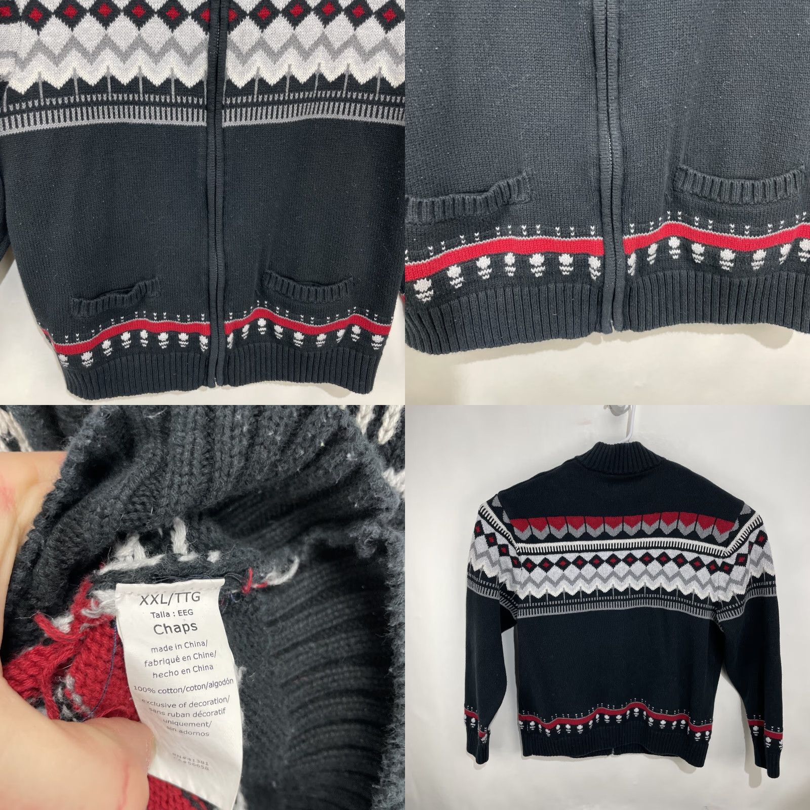 Chaps Chaps Long Sleeve Sweater Full Zip Patch Pocket Knit Cotton Jacket XXL 2XL Size US XXL / EU 58 / 5 - 8 Thumbnail
