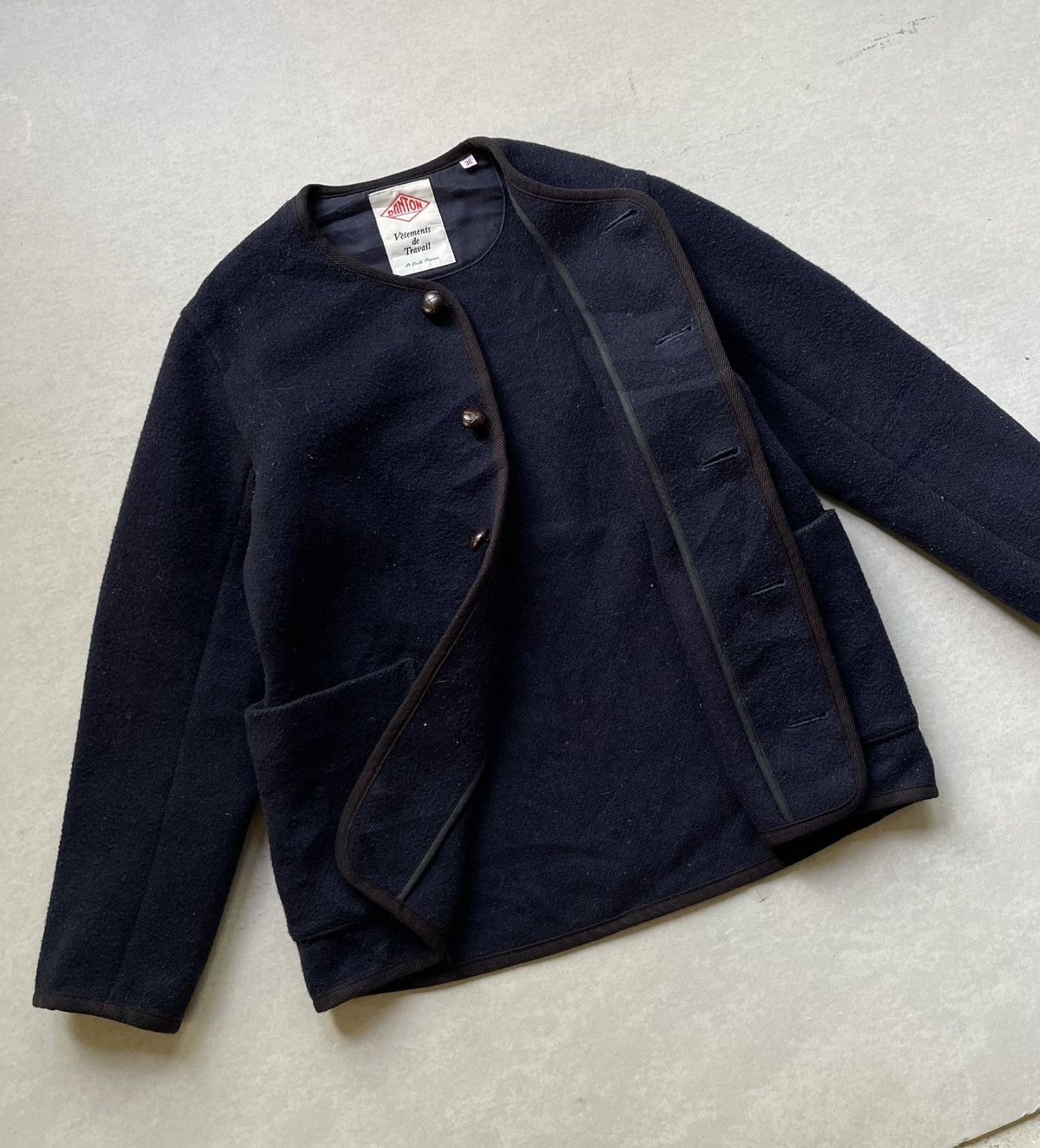 Danton Danton Japan Wool Blend Collarless Button Jacket Size US M / EU 48-50 / 2 - 6 Thumbnail