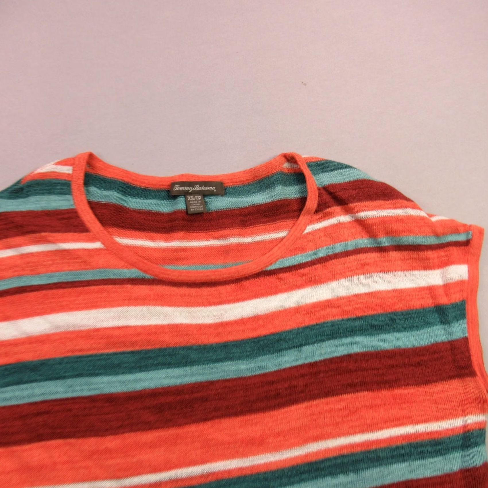 Tommy Bahama Tommy Bahama Womens XS Short Sleeve Lightweight Crew Neck Stripes Size XS / US 0-2 / IT 36-38 - 2 Thumbnail
