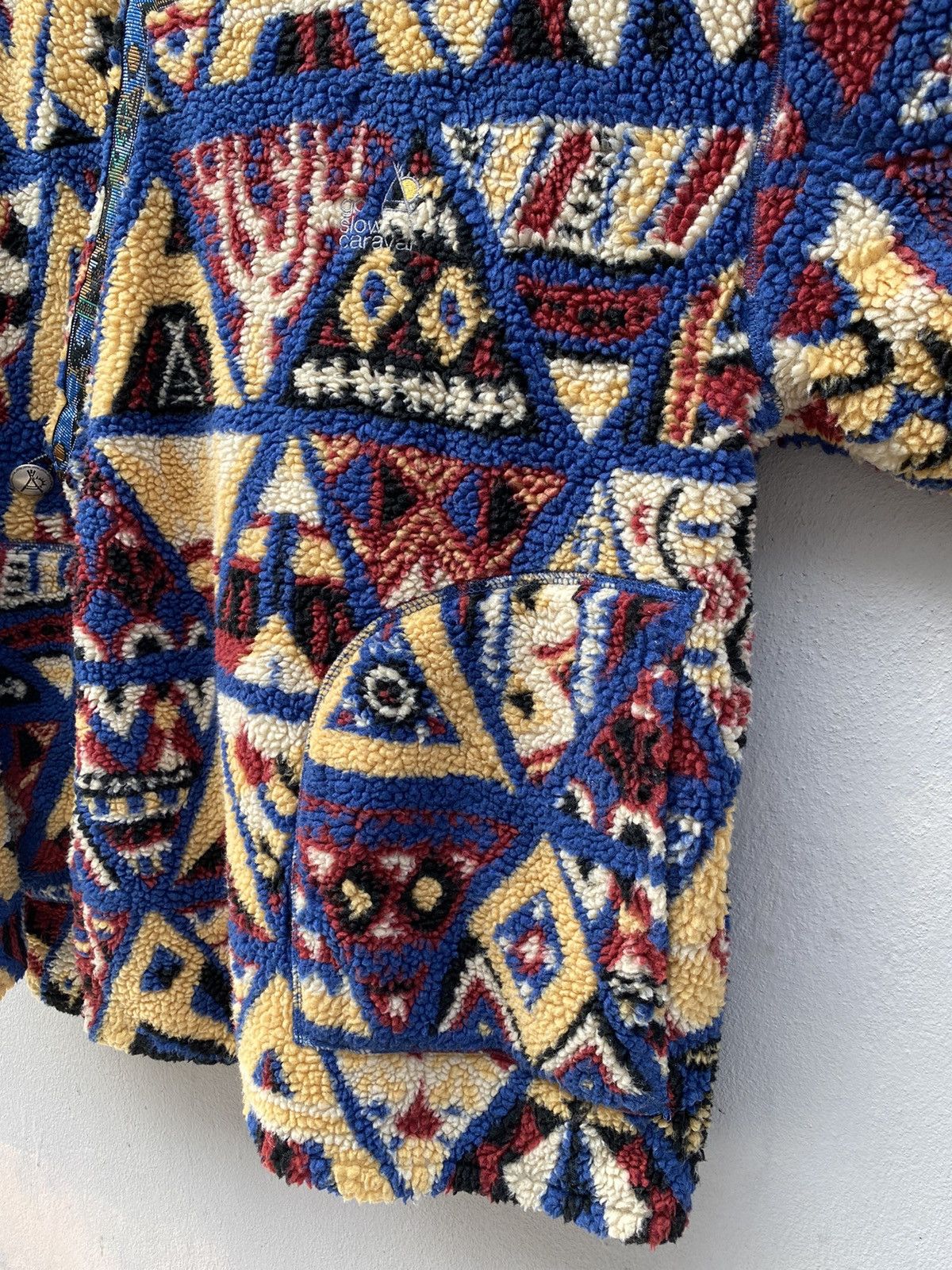 Beauty Beast × go slow caravan 💥RARE💥 Vintage GO SLOW CARAVAN Printed Deep Pile Fleece Size US L / EU 52-54 / 3 - 9 Thumbnail