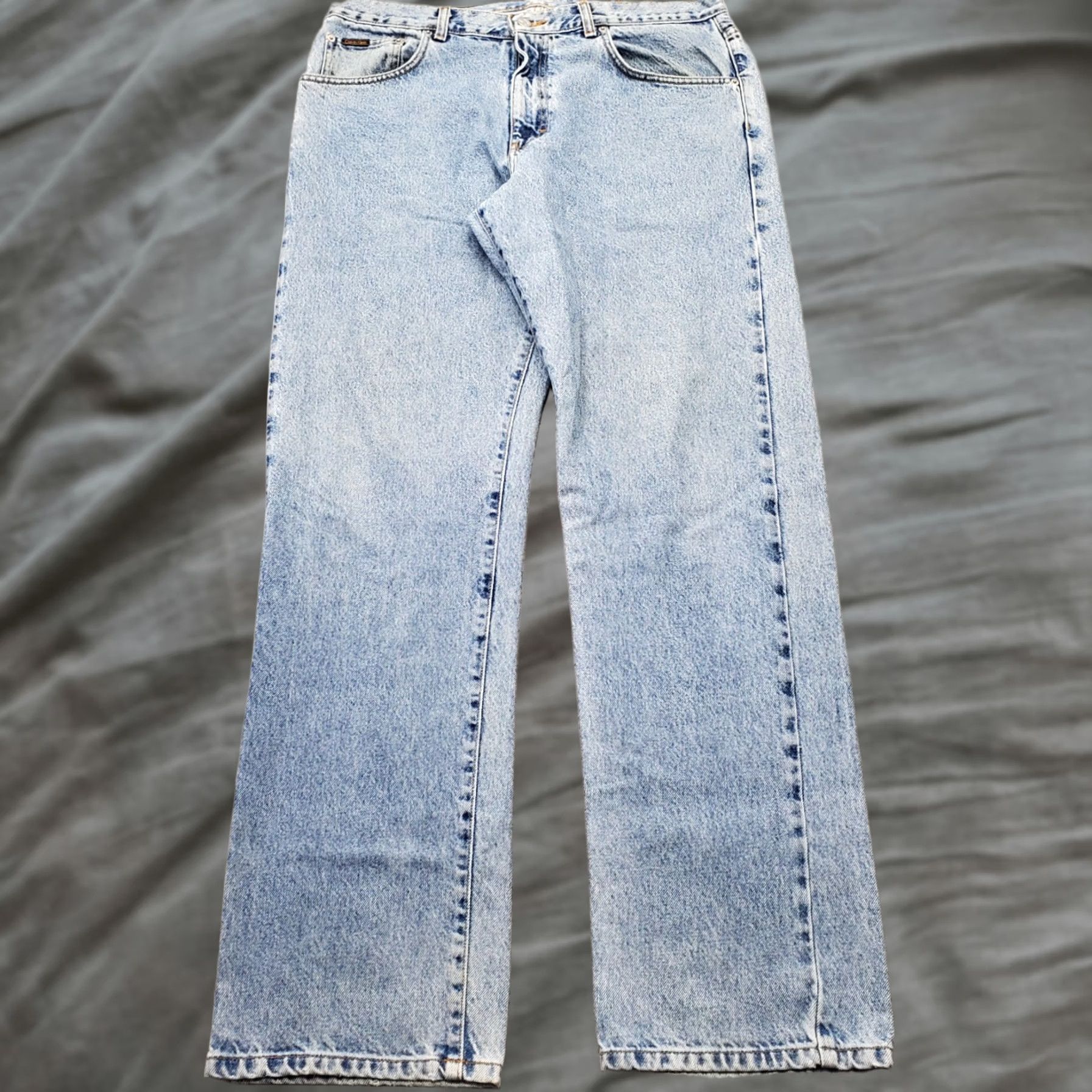 Calvin Klein Calvin Klein Jeans Mens 36 Blue Denim Light Wash Streetwear Straight Leg Shirt Size US 36 / EU 52 - 1 Thumbnail