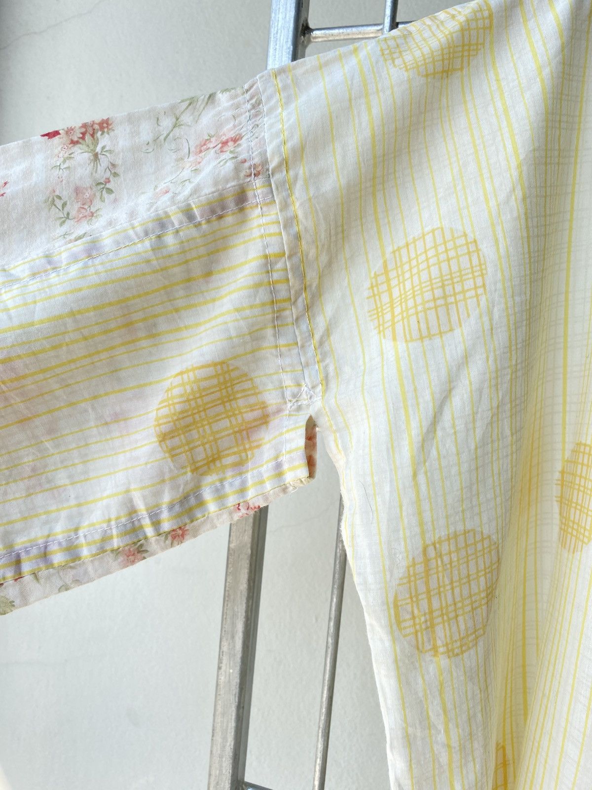 Designer × Japanese Brand Light Yellow Vintage Floral Blouse Size M / US 6-8 / IT 42-44 - 9 Thumbnail