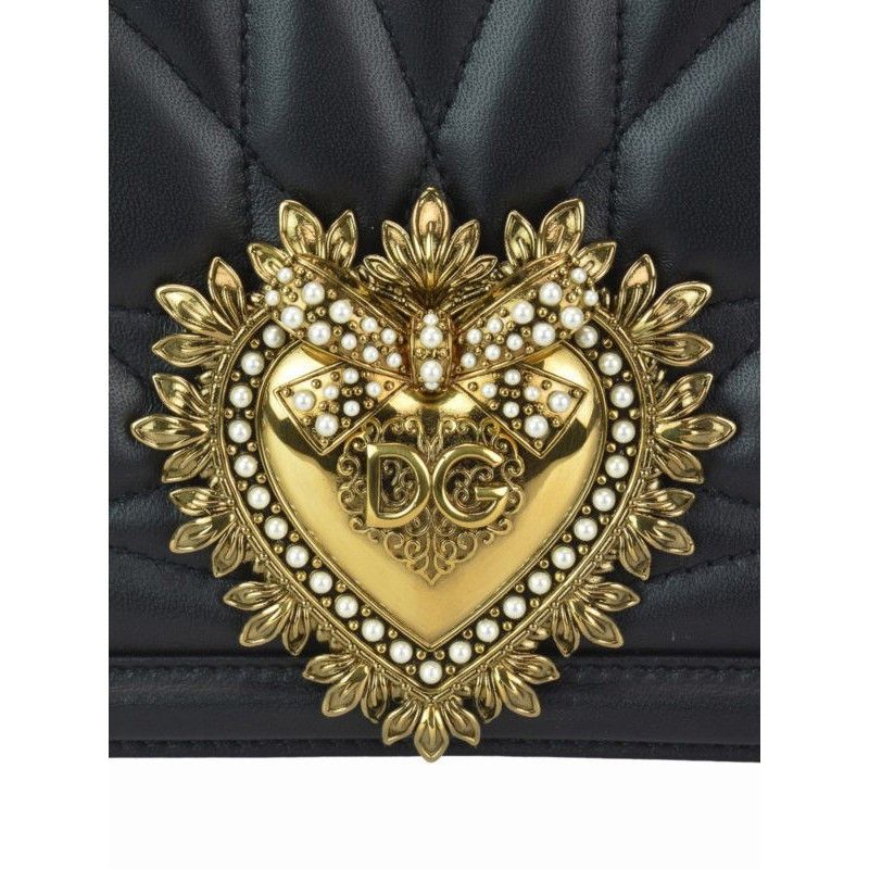 Dolce & Gabbana DOLCE&GABBANA Devotion Black Leather Shoulder Bag New & Auth Size ONE SIZE - 4 Thumbnail