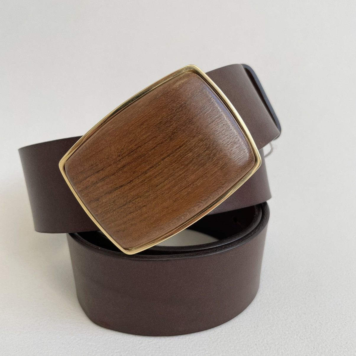 Maison Margiela S/S 11 ‘Woodgrain’ Buckle Leather Belt Size 36 - 3 Thumbnail