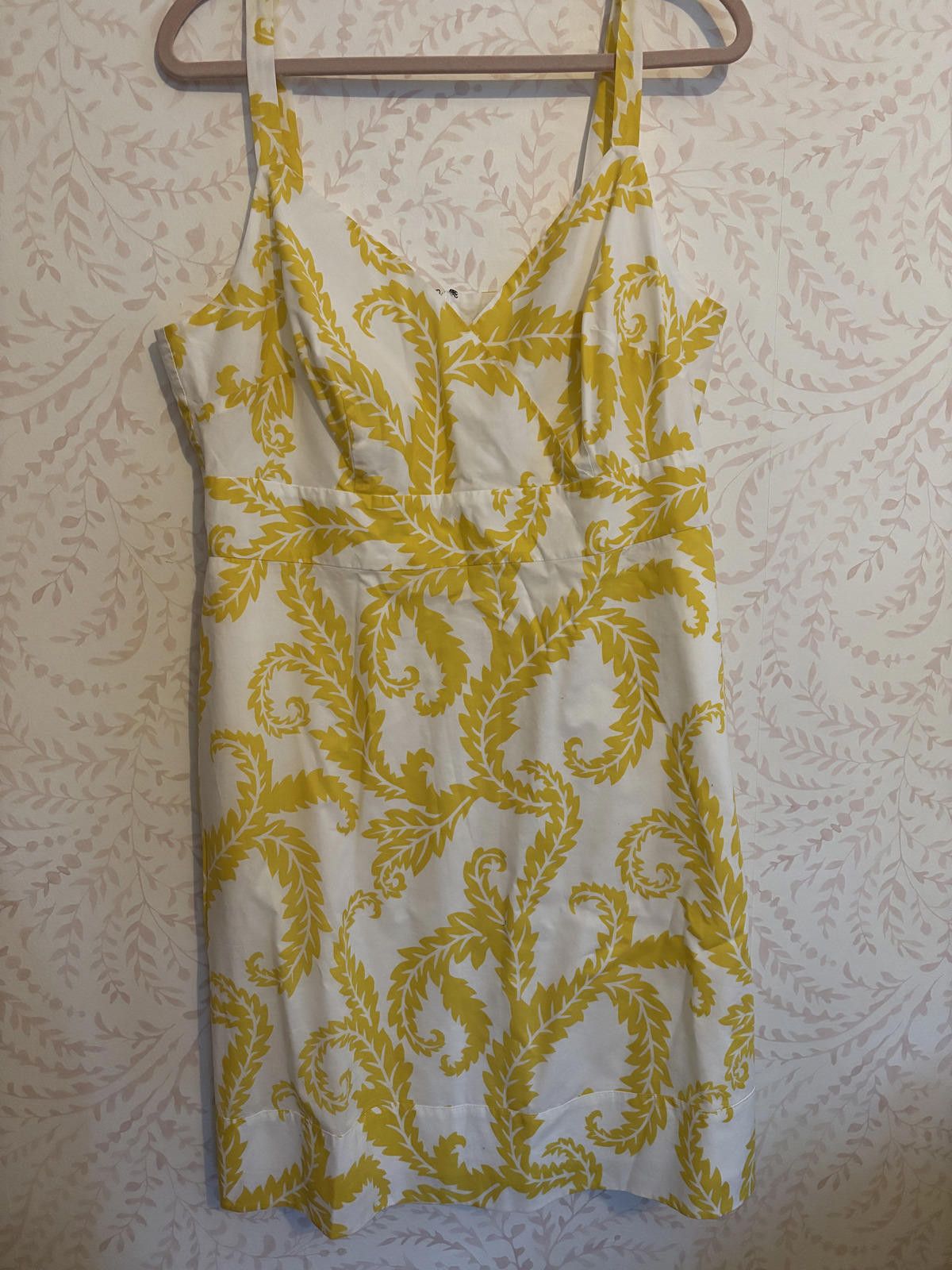 Boden NEW Boden Yellow and White Patterned Dress Size XL / US 12-14 / IT 48-50 - 1 Thumbnail