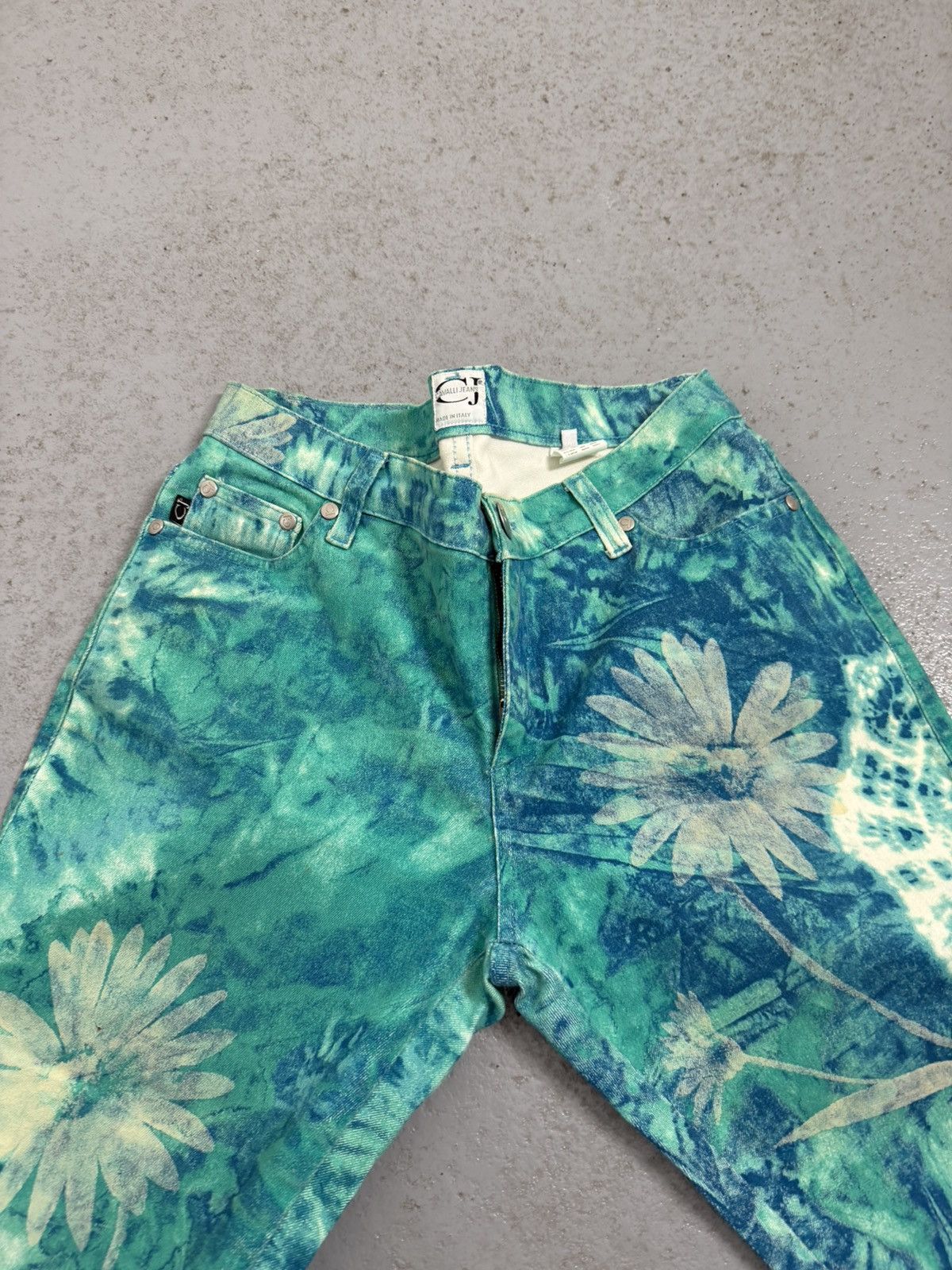 Just Cavalli Vintage Cavalli Jeans Floral Overprinted Breeches Size 29" - 4 Thumbnail