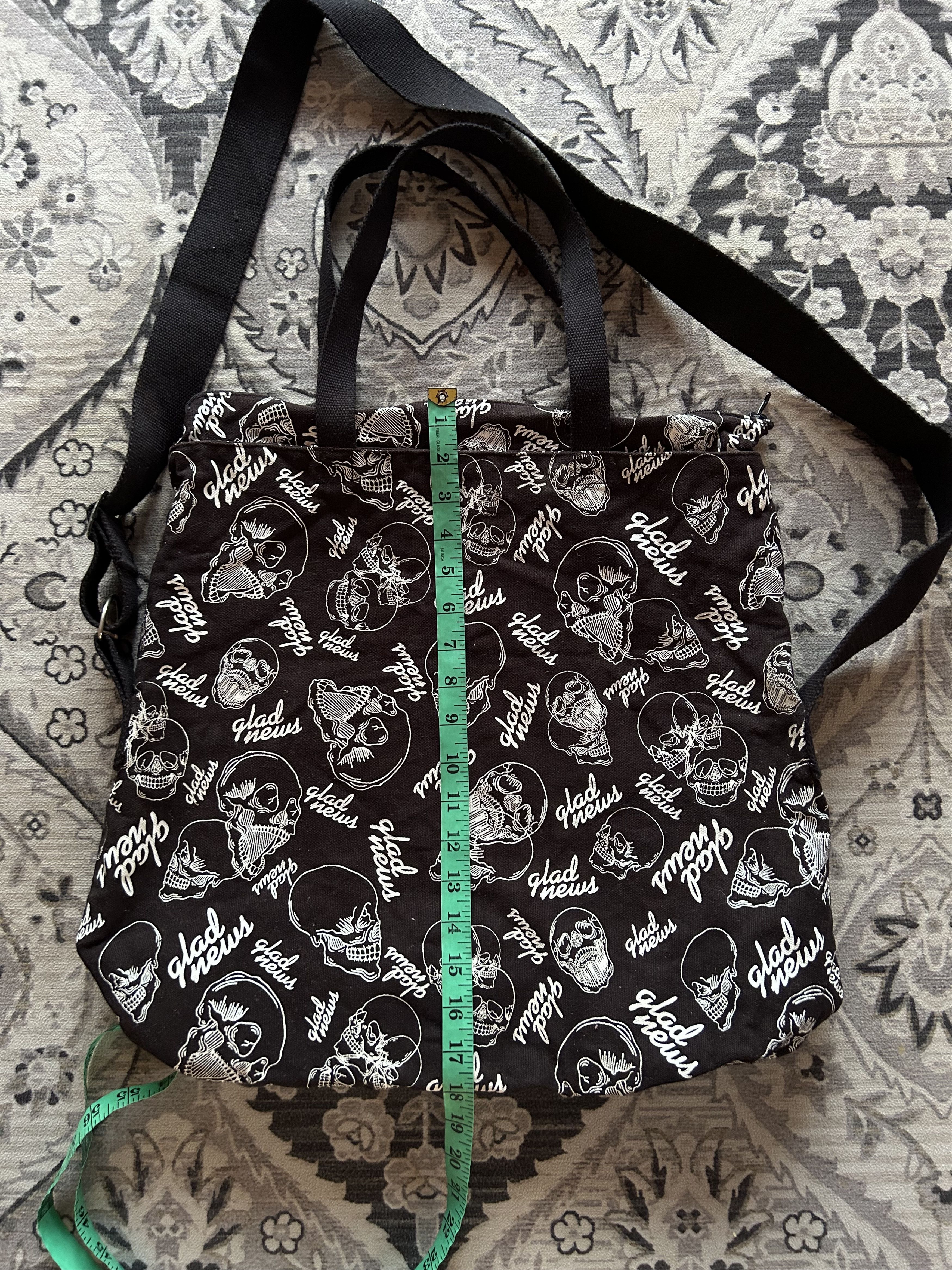 If Six Was Nine Glad News Skull Printed Cross Body Y2K Heisei Gothic Punk Size ONE SIZE - 4 Thumbnail