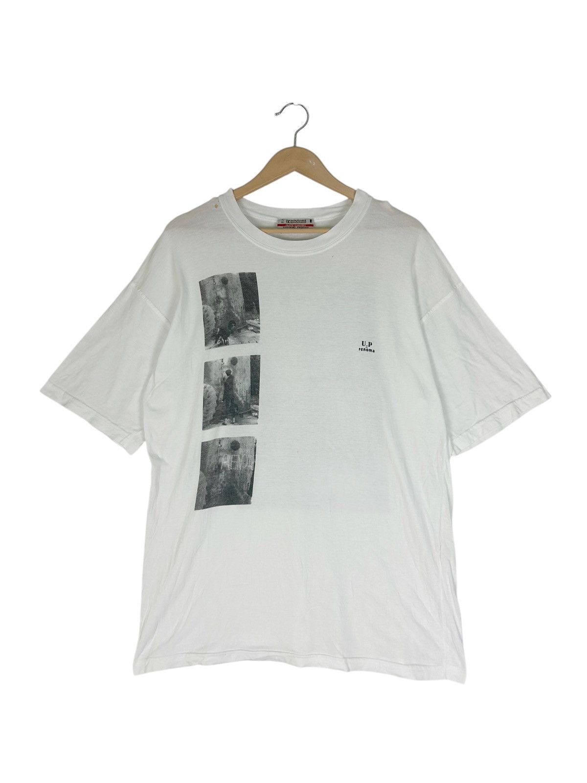 Renoma × Vintage Vintage 90s Up Renoma “graffiti Boy” Photo print white tee Size US L / EU 52-54 / 3 - 2 Thumbnail