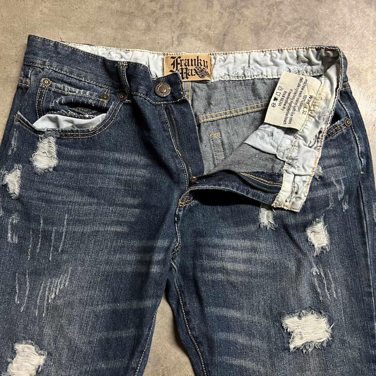 Affliction × Ed Hardy × Southpole Vintage Franky Max Distressed Flare Embroidered Denim Jeans Size US 38 / EU 54 - 7 Thumbnail
