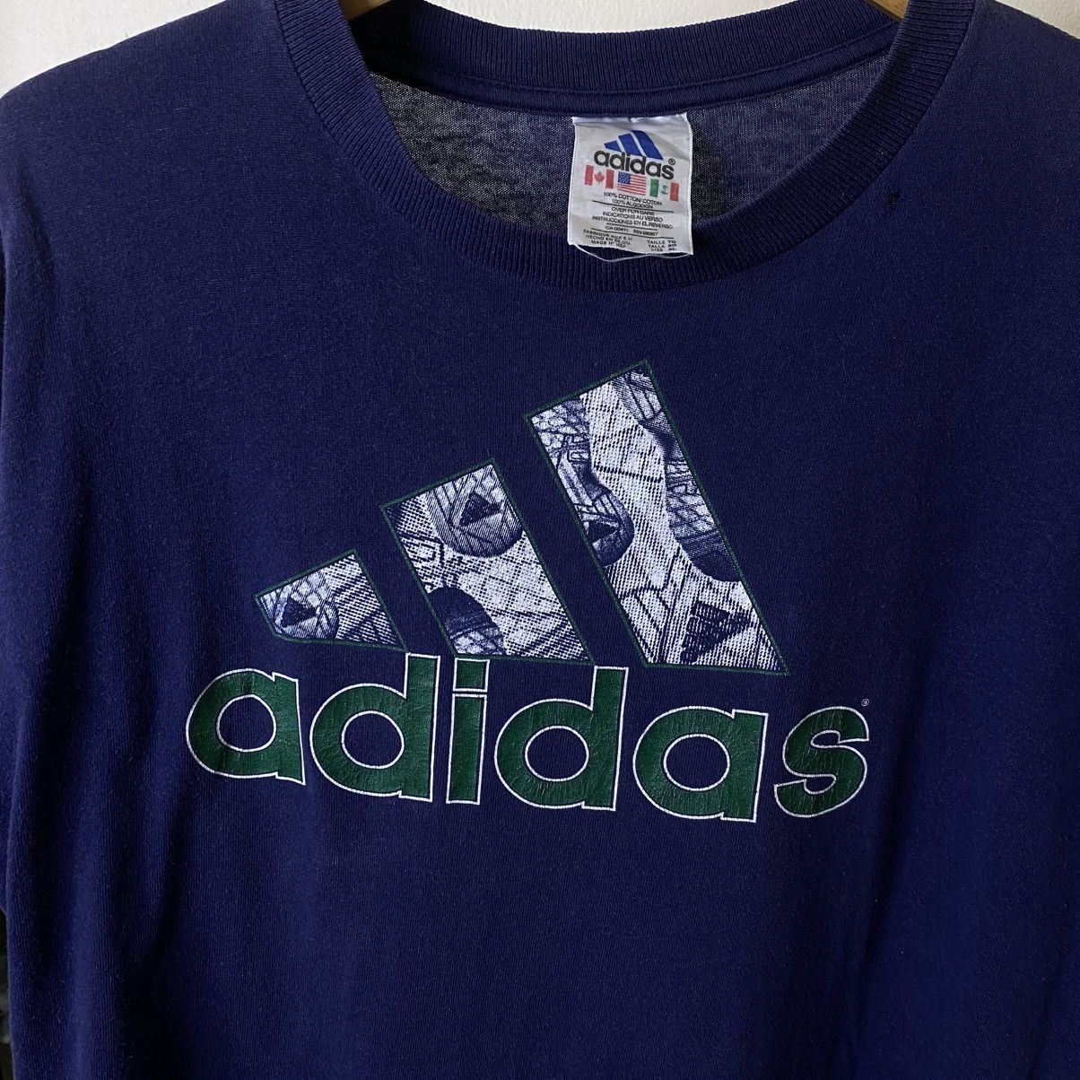 Adidas 1990s Adidas Big Logo T Shirt Size US L / EU 52-54 / 3 - 2 Thumbnail