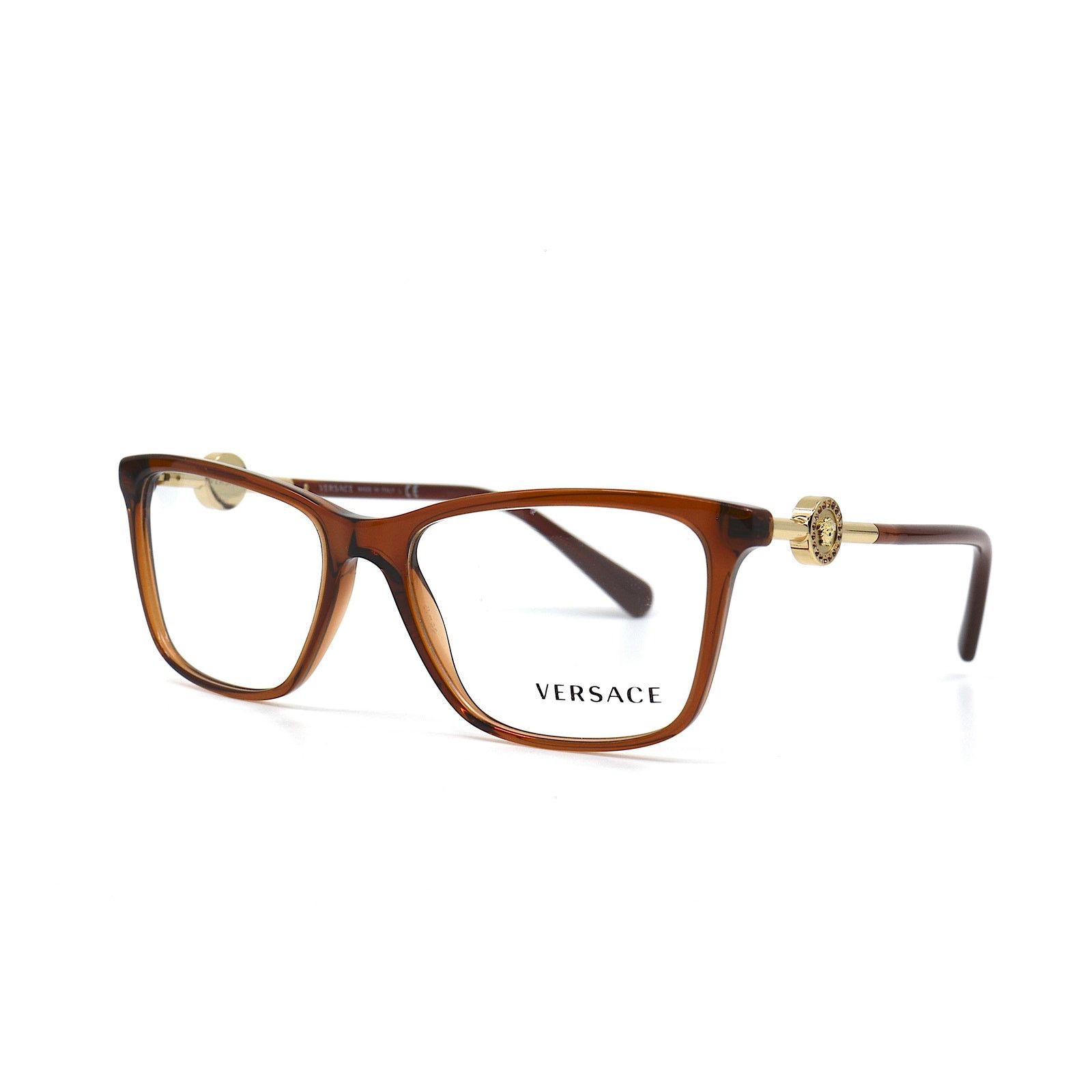 Versace NEW VERSACE VE3299B 5324 TRANSPARENT BROWN EYEGLASSES FRAME Size ONE SIZE - 4 Thumbnail
