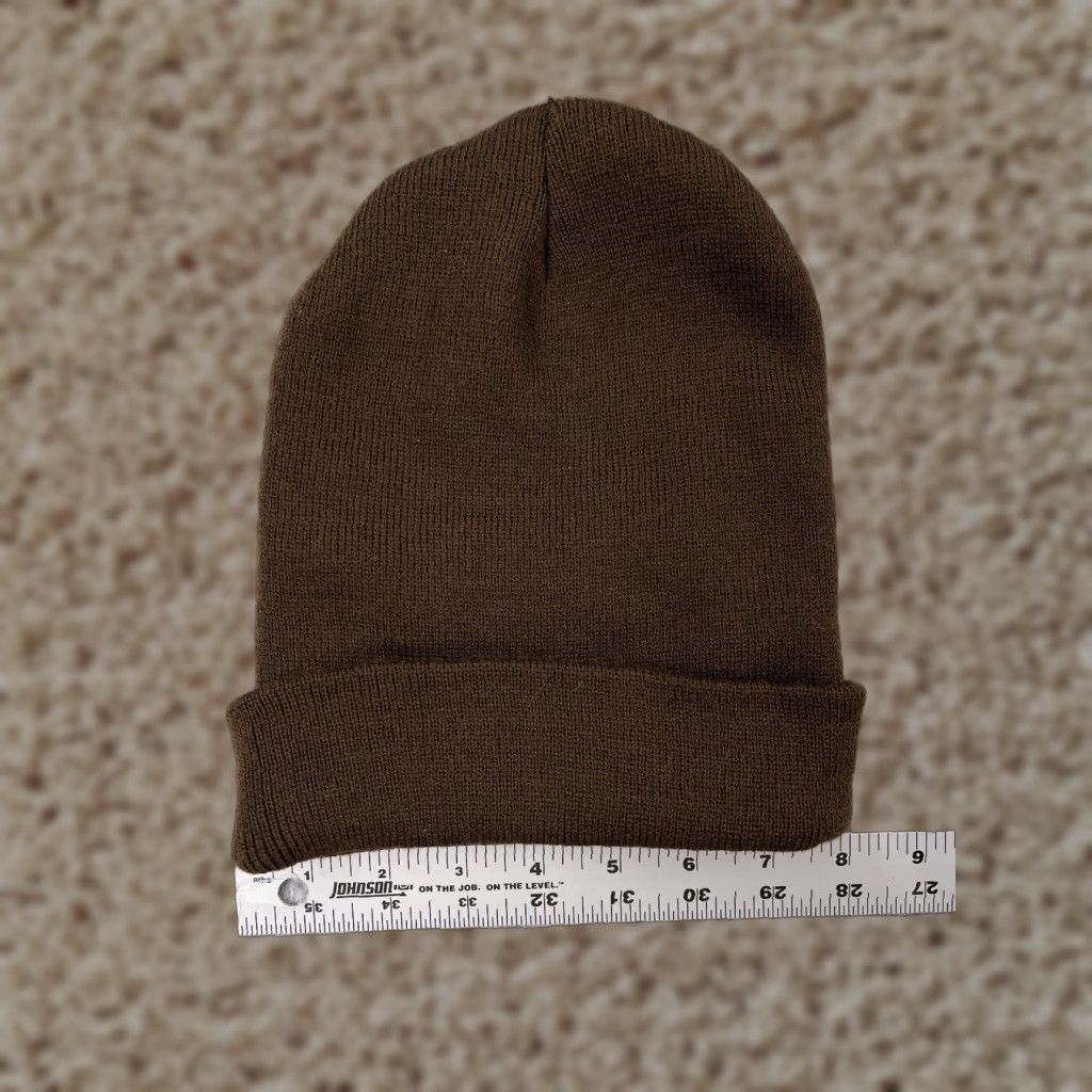 Vintage PromoHeadwear Beanie One Size Adult Brown Knit 100% Acrylic Outdoors Ski Hat/Cap Mens Womens Size ONE SIZE - 1 Thumbnail