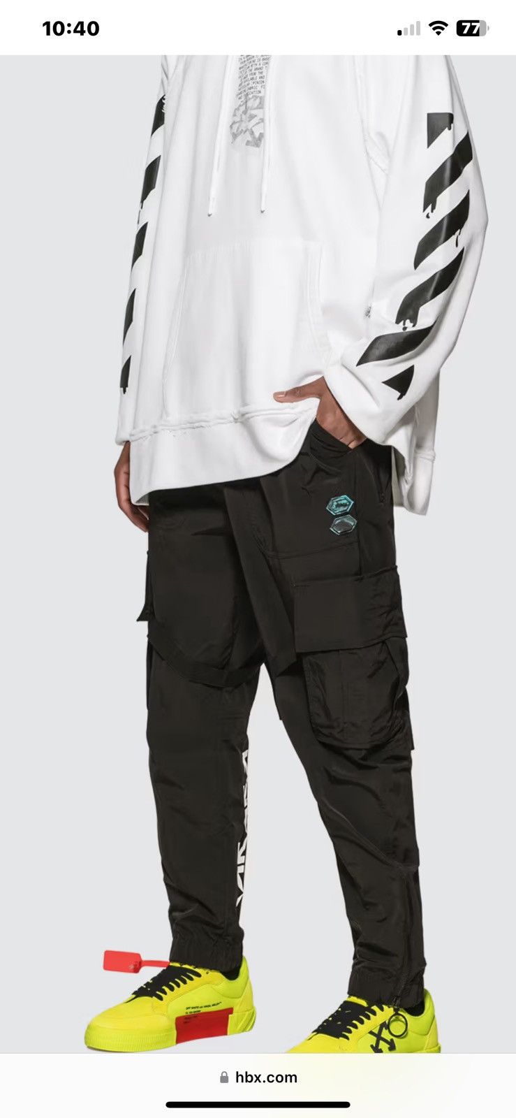 Off-White Off-White Nylon Cargo Pant Black Size US 33 - 14 Thumbnail