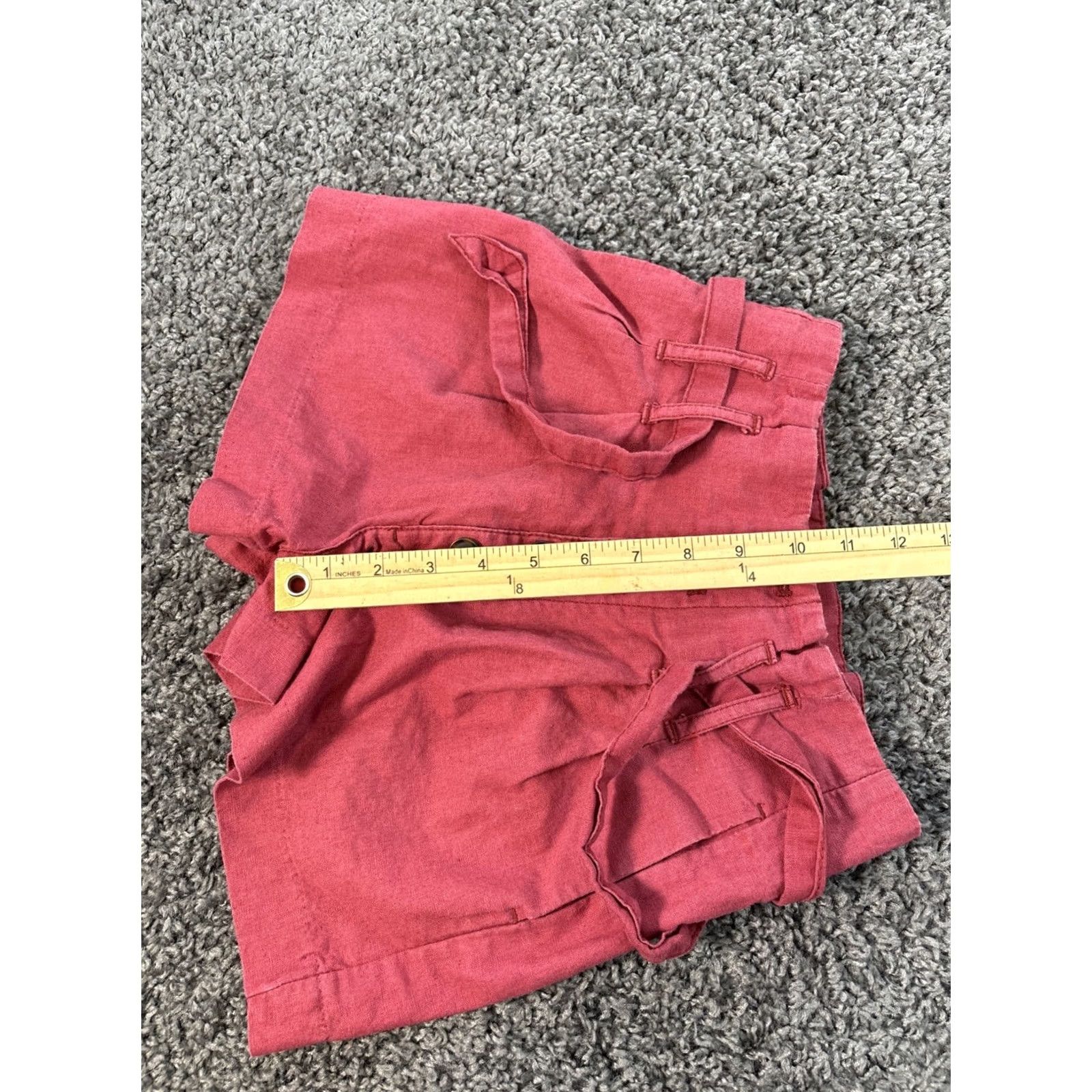 Abercrombie & Fitch VINTAGE Abercrombie Skirt Shorts Womens XXS Button Red Mini Linen Y2K Academia 2XS Womens Size 24" / US 00 / IT 34 - 4 Thumbnail