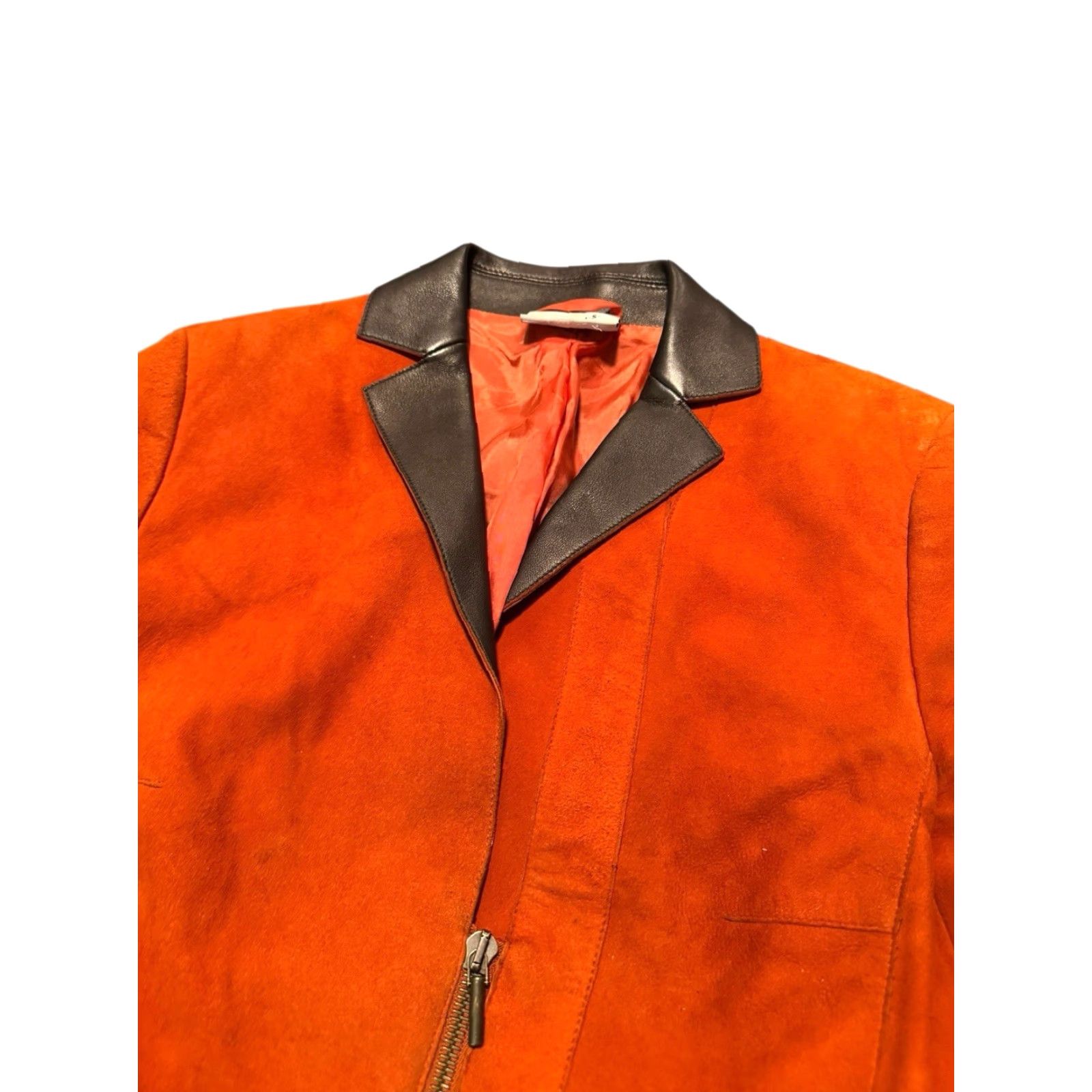 Akris Akris Punto Leather & Suede Jacket Rust Orange Brown 6 Motorcycle Zip Womens Size M / US 6-8 / IT 42-44 - 3 Thumbnail