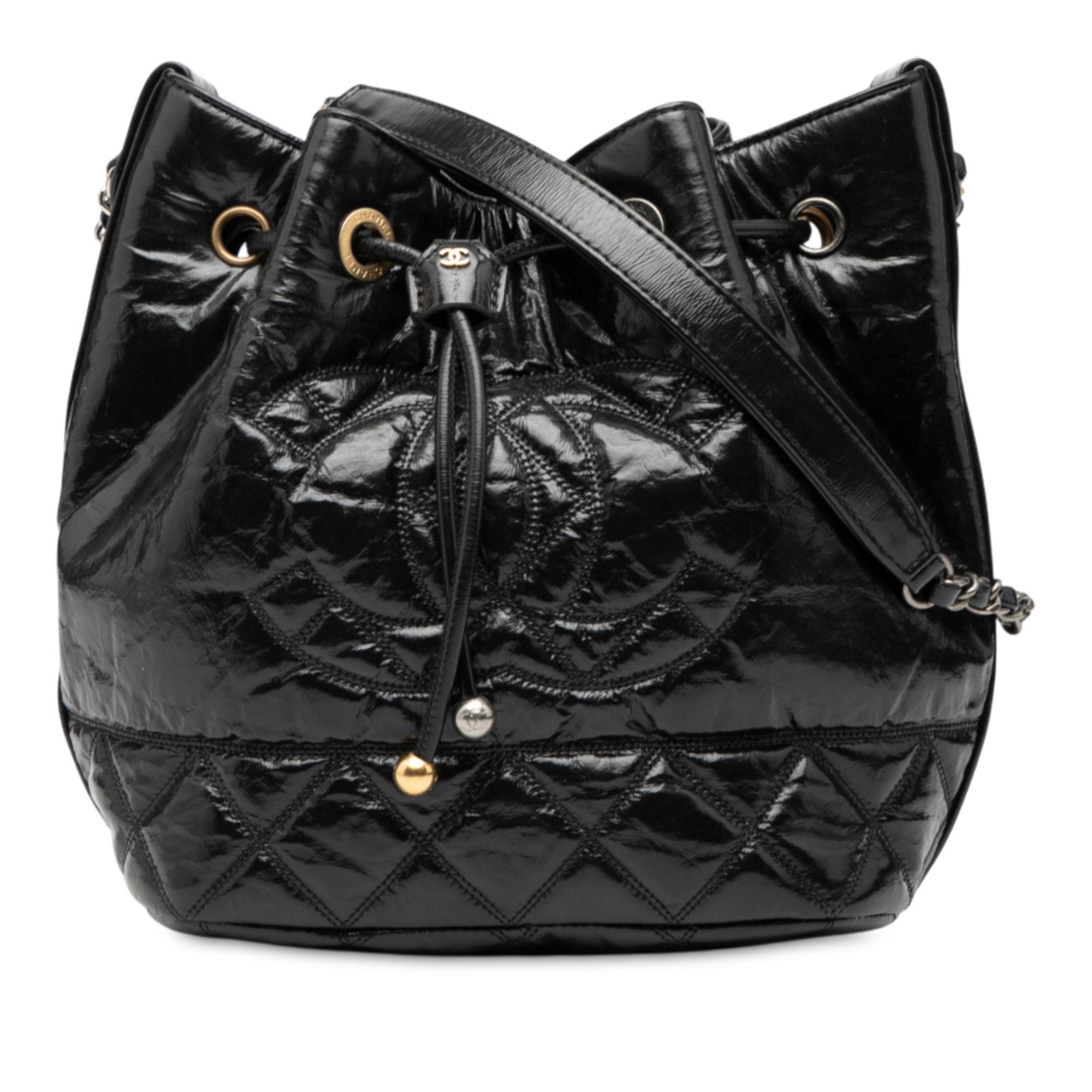 Chanel Chanel Shiny Aged Calfskin CC Chain Drawstring Bucket Bag Size ONE SIZE - 1 Thumbnail