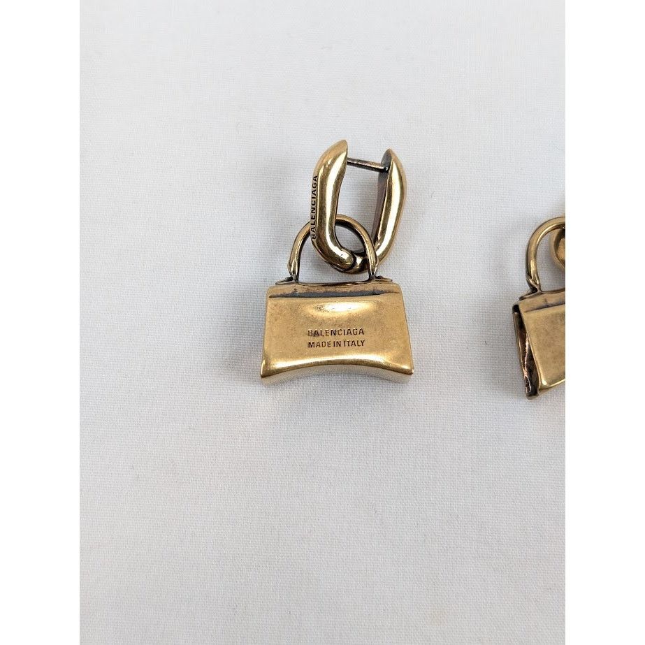Balenciaga o1rshd1 Size: OS / Bag Earrings Bronze & Brass Antique Gold Size ONE SIZE - 3 Thumbnail