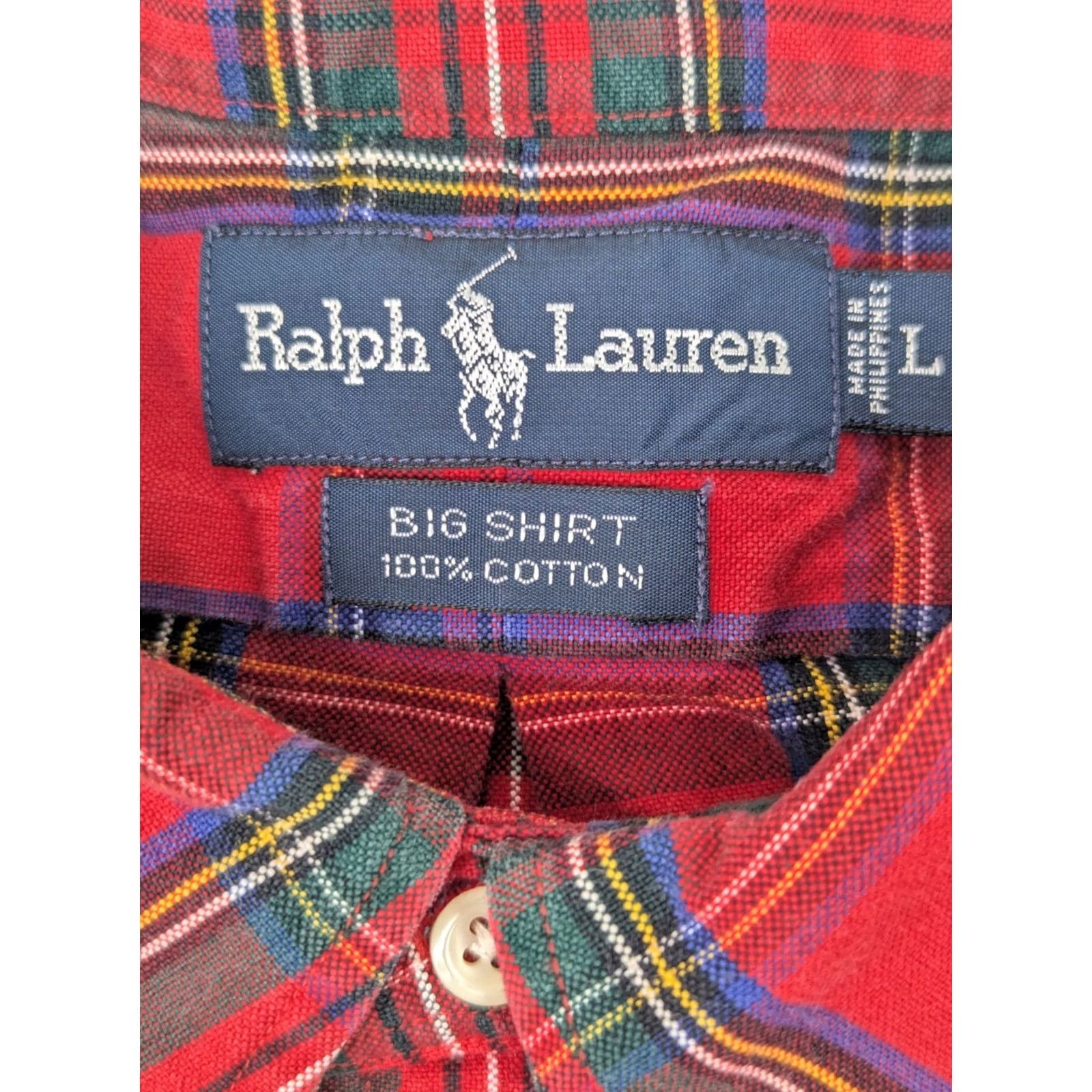 Polo Ralph Lauren Polo Ralph Lauren Button-Up Shirt Men L Red Plaid Big Shirt Vintage Ralph Lauren Cotton Flannel Size US L / EU 52-54 / 3 - 3 Thumbnail