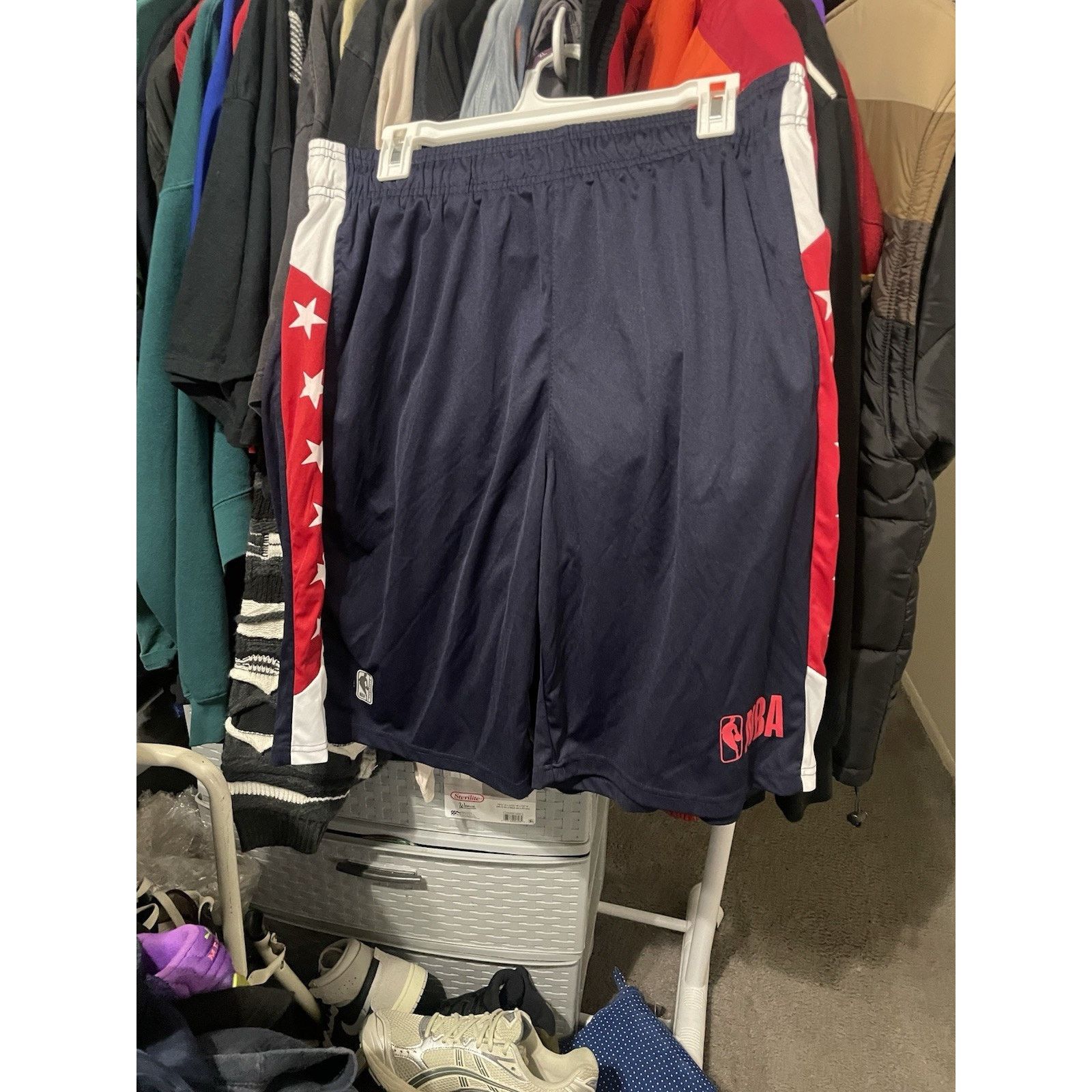 NBA Size L- NBA Shorts Men's Blue USA Stars Sport Basketball Size US 43 - 1 Thumbnail