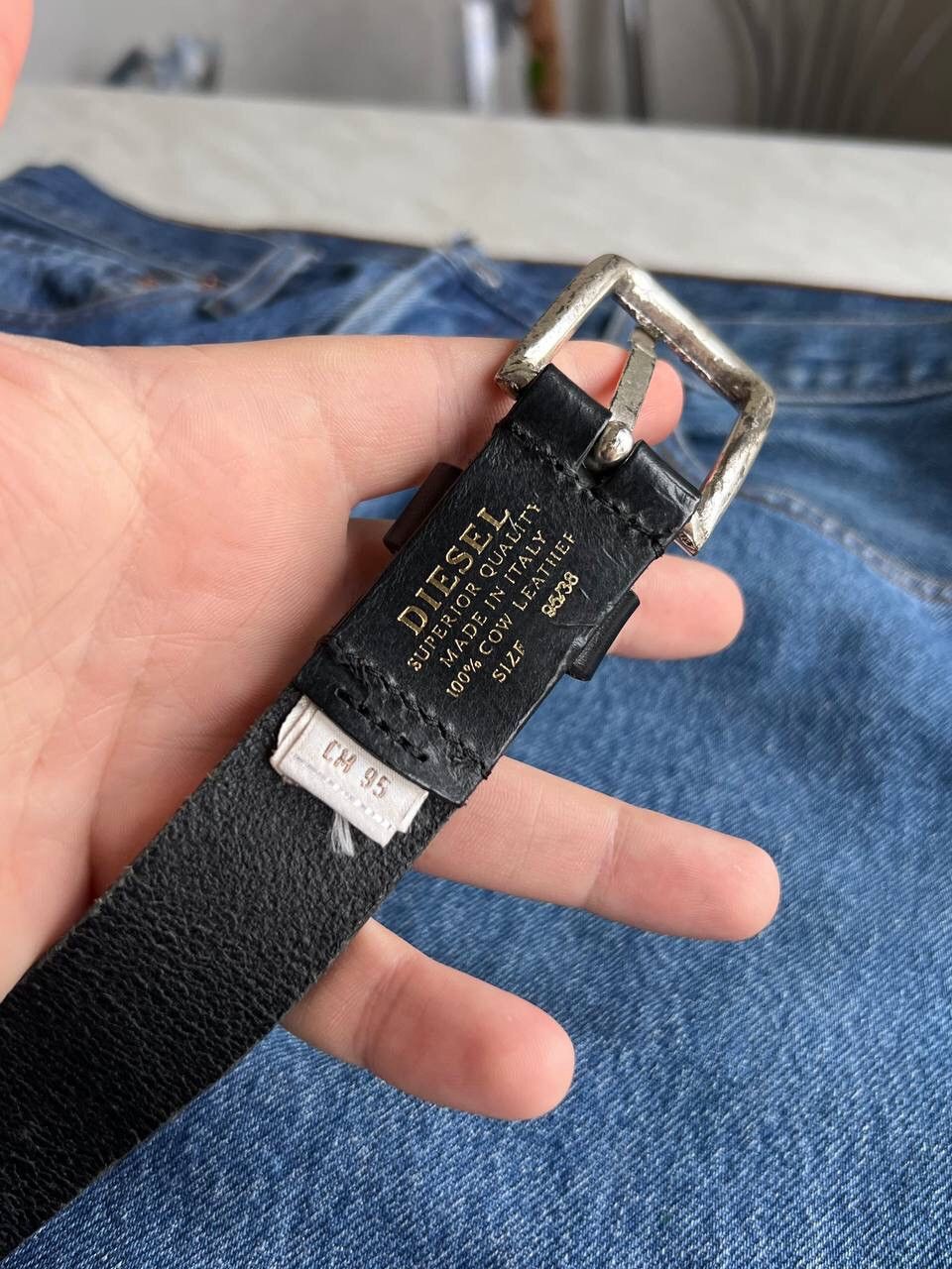 Diesel Vintage 00s Diesel Avantgarde logo leather Belt 95 cm buckle Size ONE SIZE - 5 Thumbnail