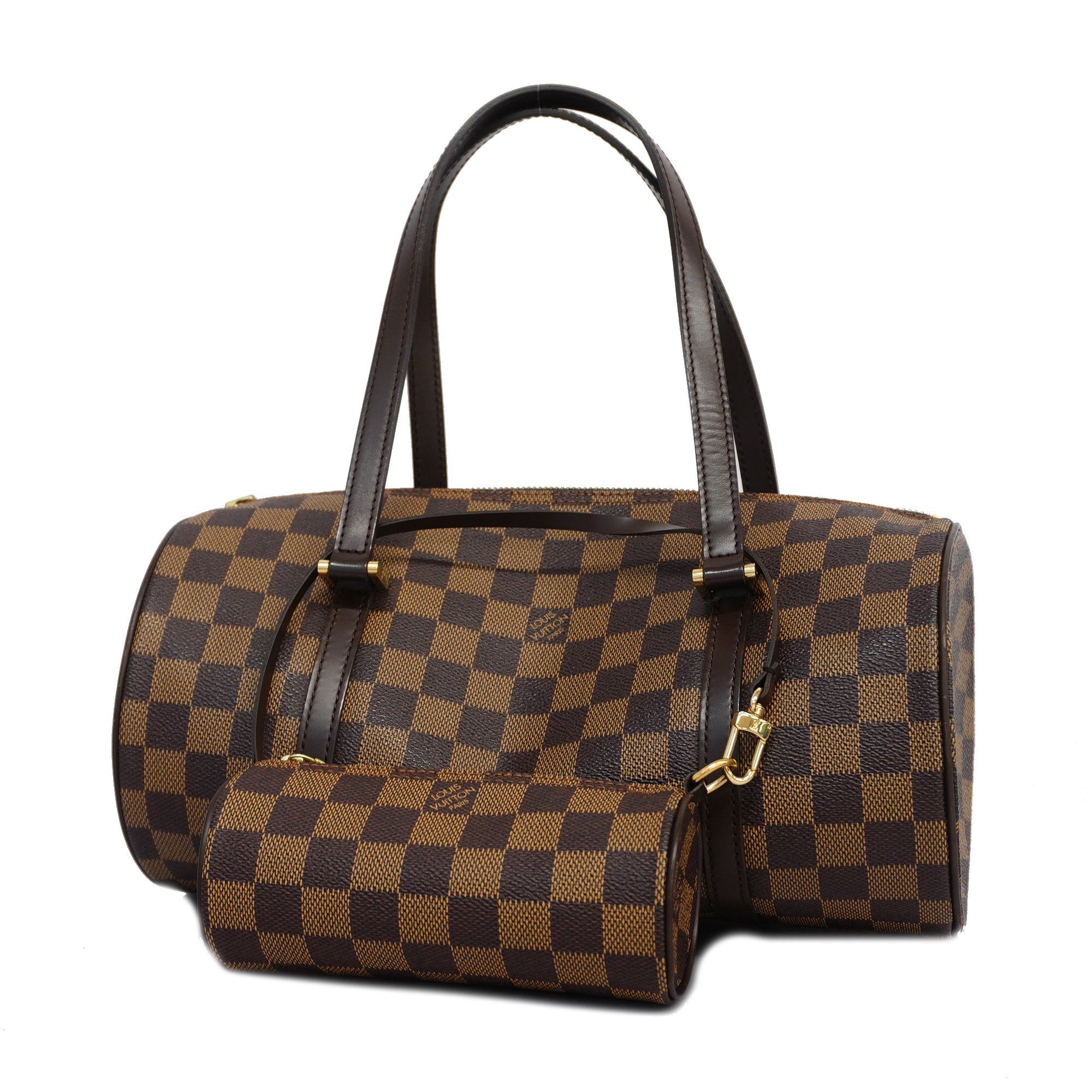 Louis Vuitton Papillon Gm Women's Handbag With Mini Pouch N51303 Damier  Canvas Ebene (brown)