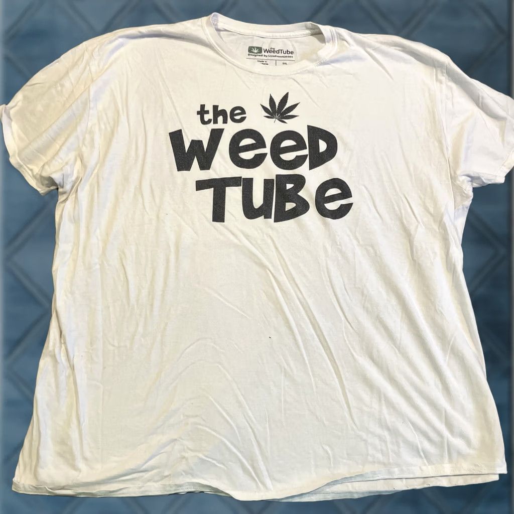 Vintage Weed Tube T-Shirt Cannabis 420 Men's Size XXL / XXXL White Short Sleeve Logo Hip Hop Counterculture Size US XXL / EU 58 / 5 - 1 Thumbnail