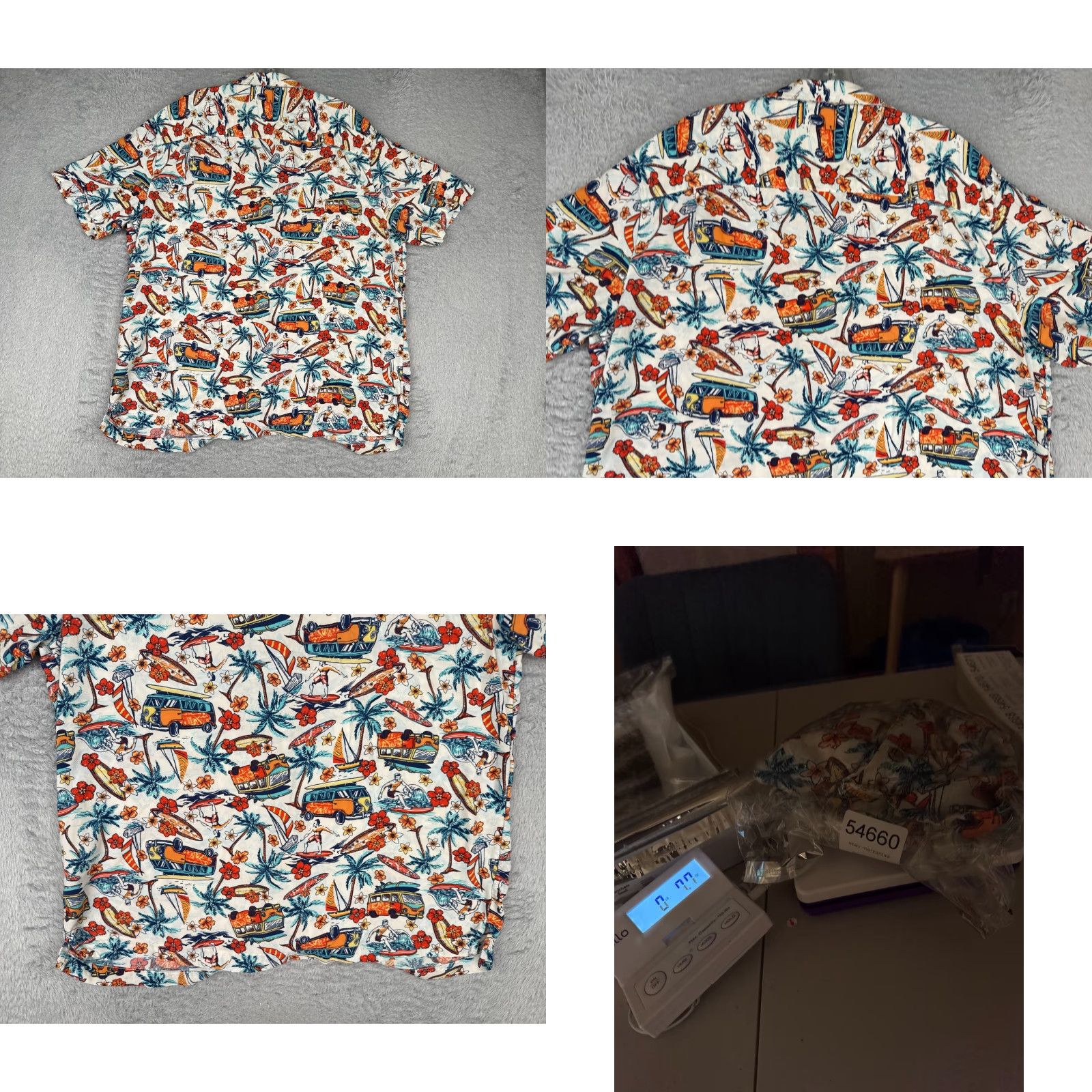 George George Shirt Men Extra Large White Floral Palm RV Surfer Hawaiian 100% Rayon Size US XL / EU 56 / 4 - 9 Thumbnail