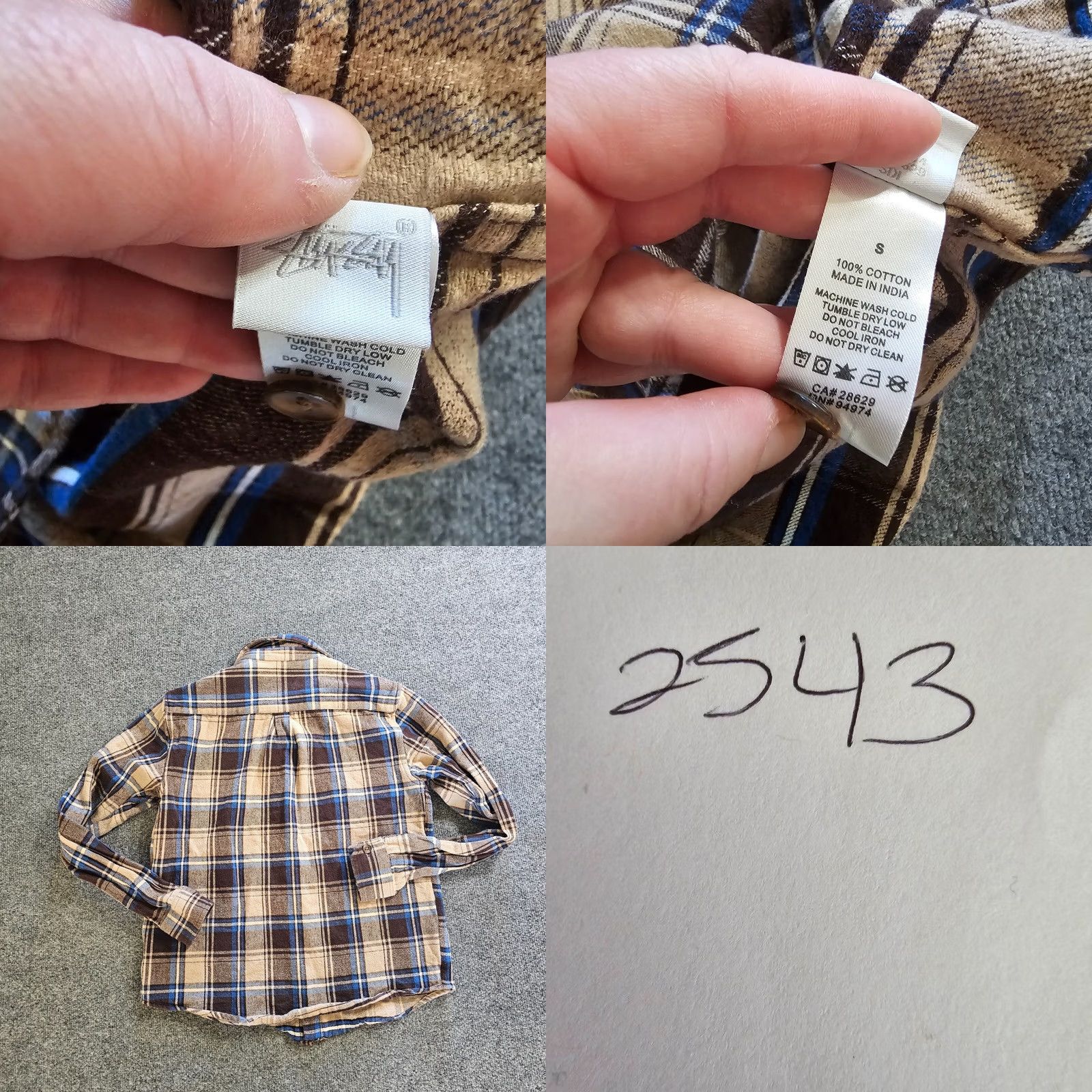 Etro Stussy Shirt Mens S Brown Plaid Flannel Button-Up Classic Grunge Skater Surf Retro Casual Workwear Size US S / EU 44-46 / 1 - 8 Thumbnail