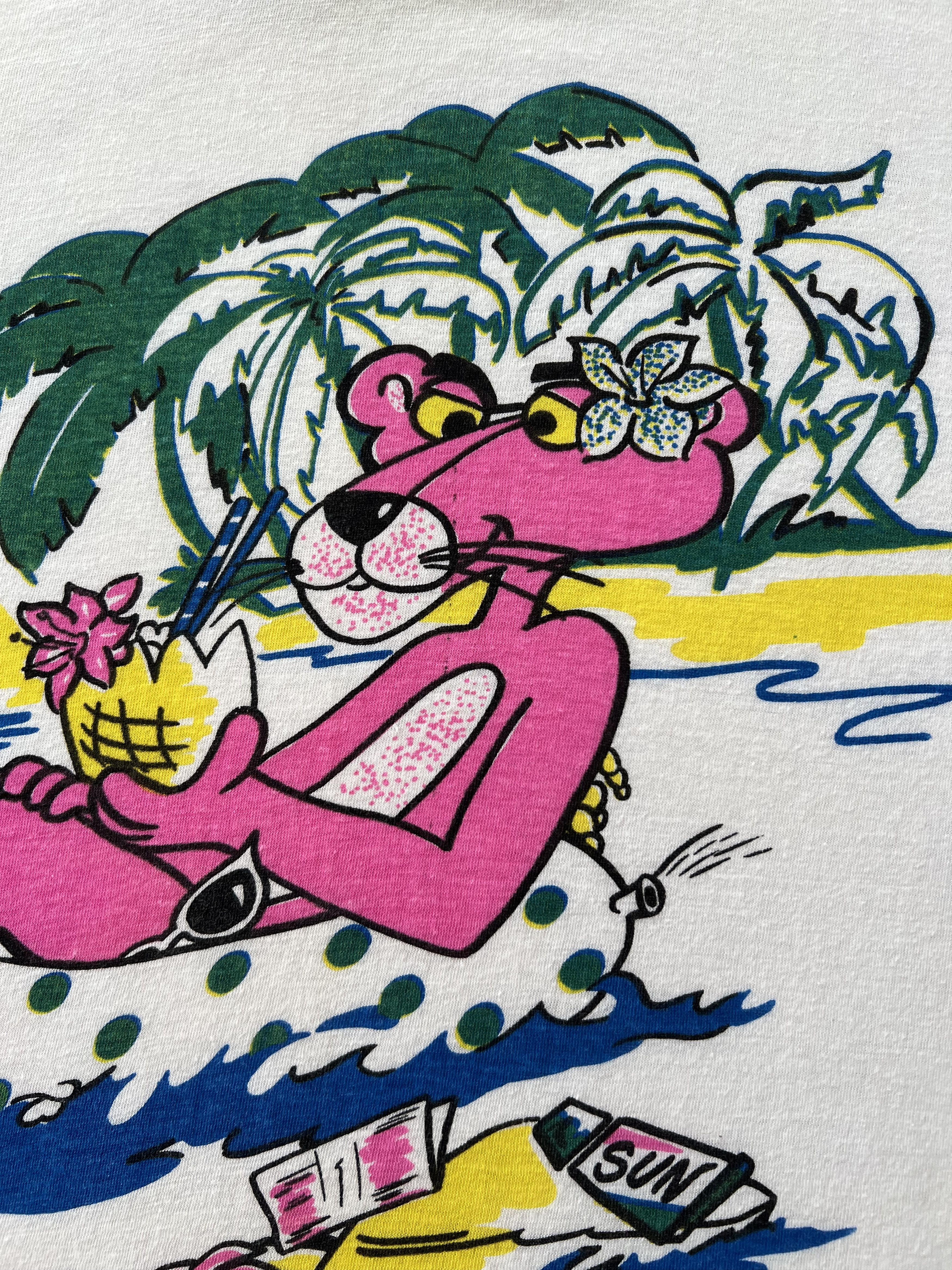 Cartoon Network Vintage 90s Pink Panther Canary Island White T-shirt Size US L / EU 52-54 / 3 - 4 Thumbnail