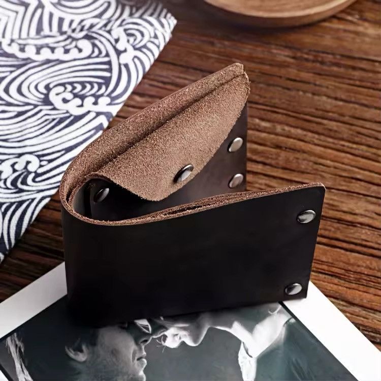 Leather Handmade Real Genuine Leather Brow Wallet Size ONE SIZE - 7 Thumbnail