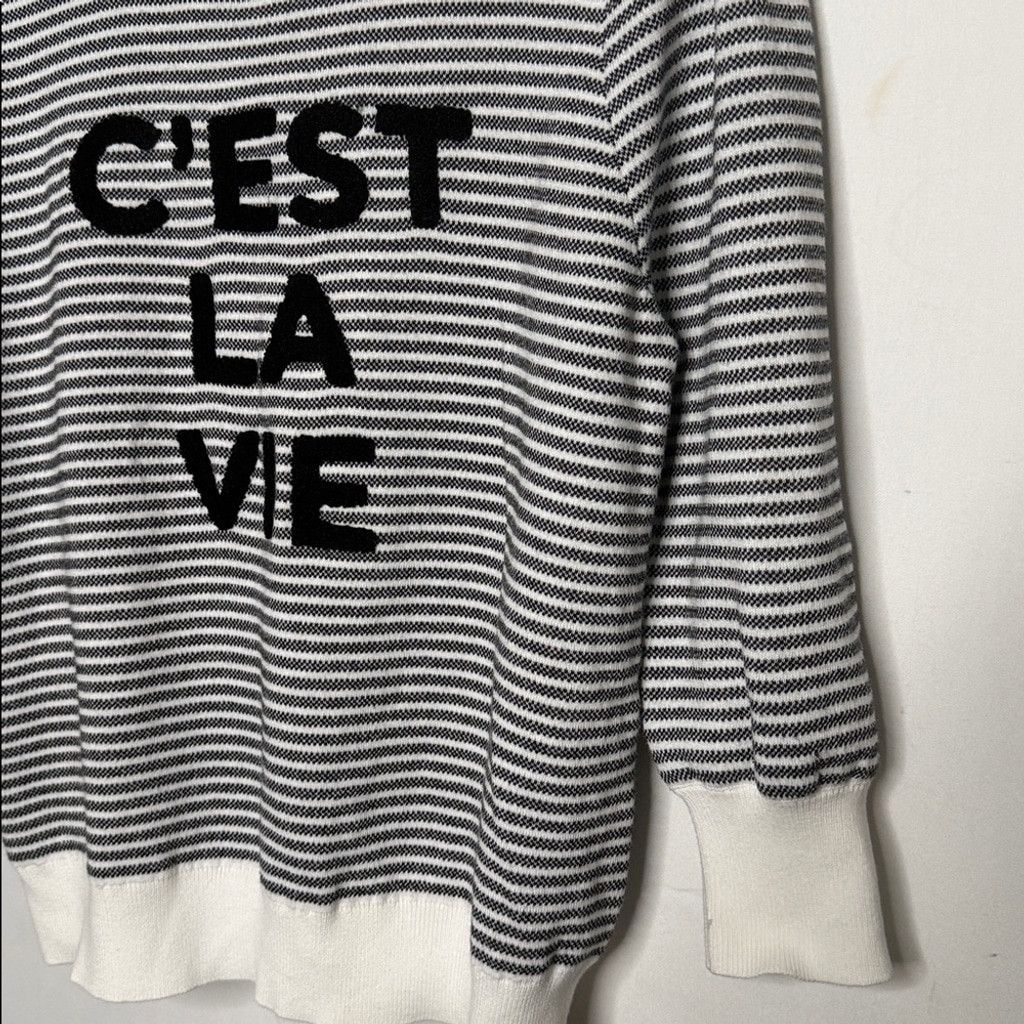 Karl Lagerfeld NWOT Karl Lagerfeld Paris striped C'est La Vie sweatshirt XL Size XL / US 12-14 / IT 48-50 - 3 Thumbnail
