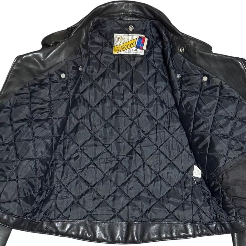 Schott Schott Classic diagonal zipper motorcycle leather jacket Size US L / EU 52-54 / 3 - 5 Thumbnail