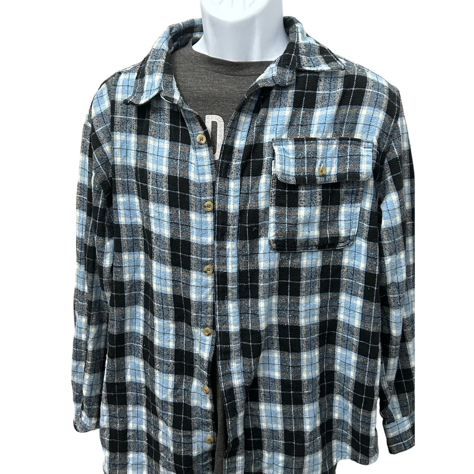 Other Old Mill Men Medium Blue Plaid Flannel Shirt Cotton Workwear Size US M / EU 48-50 / 2 - 1 Thumbnail