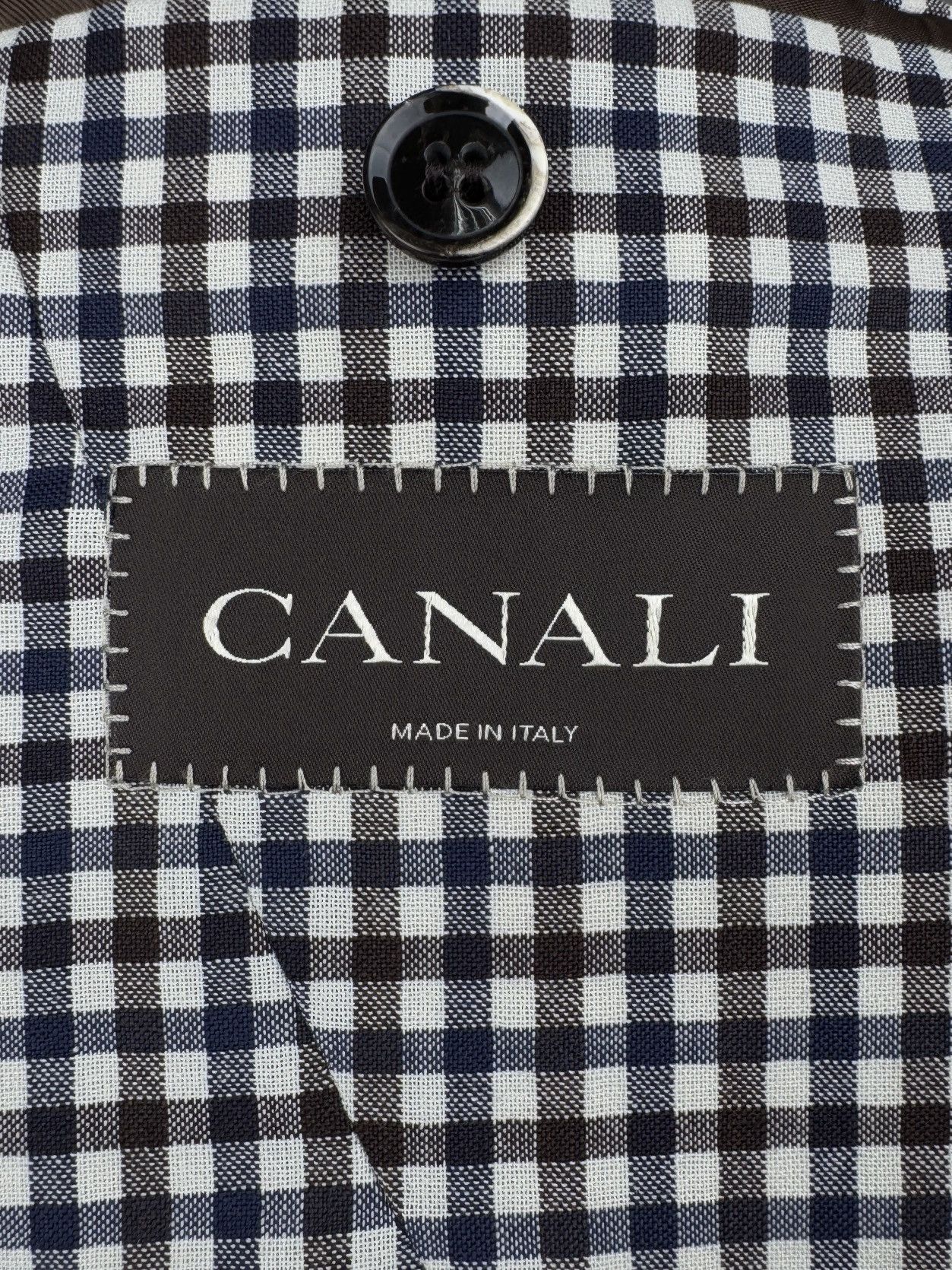 Canali Canali Italy Wool Cotton Travel Checkered 2 button blazer Size 46R - 10 Thumbnail