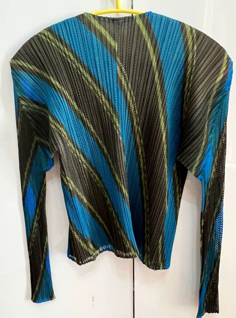 Issey Miyake Issey Miyake size:3 Blue-brown double-layer gauze cardigan Size M / US 6-8 / IT 42-44 - 3 Thumbnail